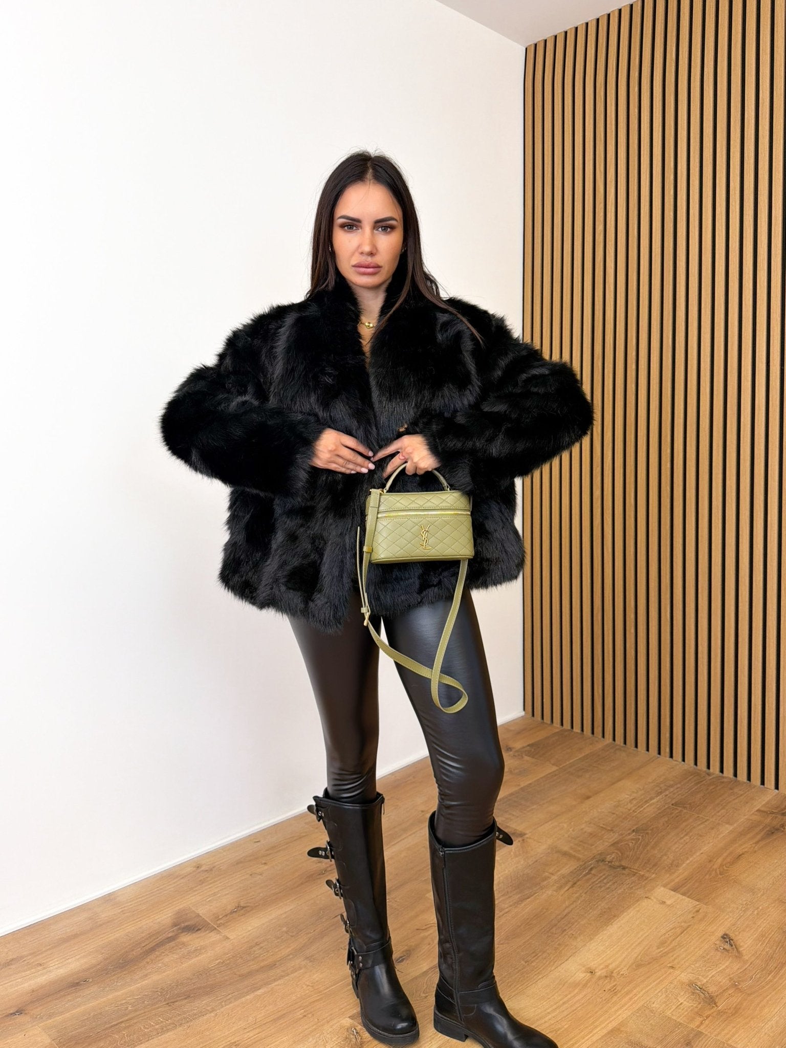 Leggings Ecopelle Basic - Nero - SAINTH