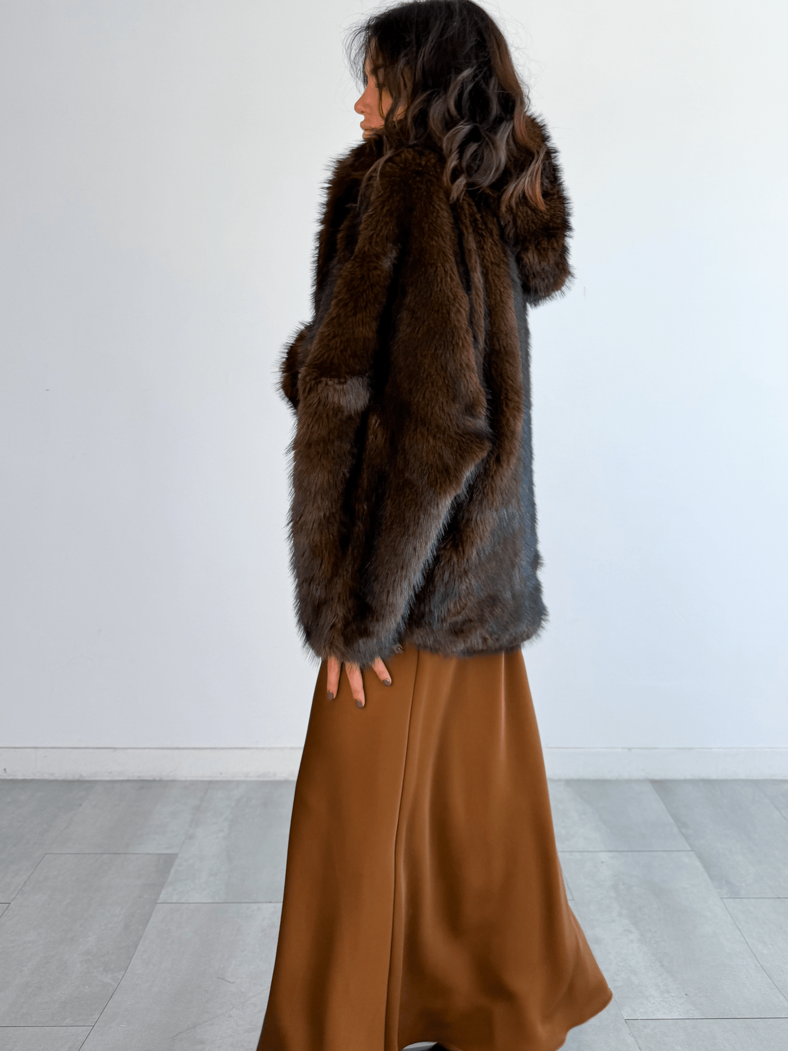 Gonna Fluide - Marrone - SAINTH