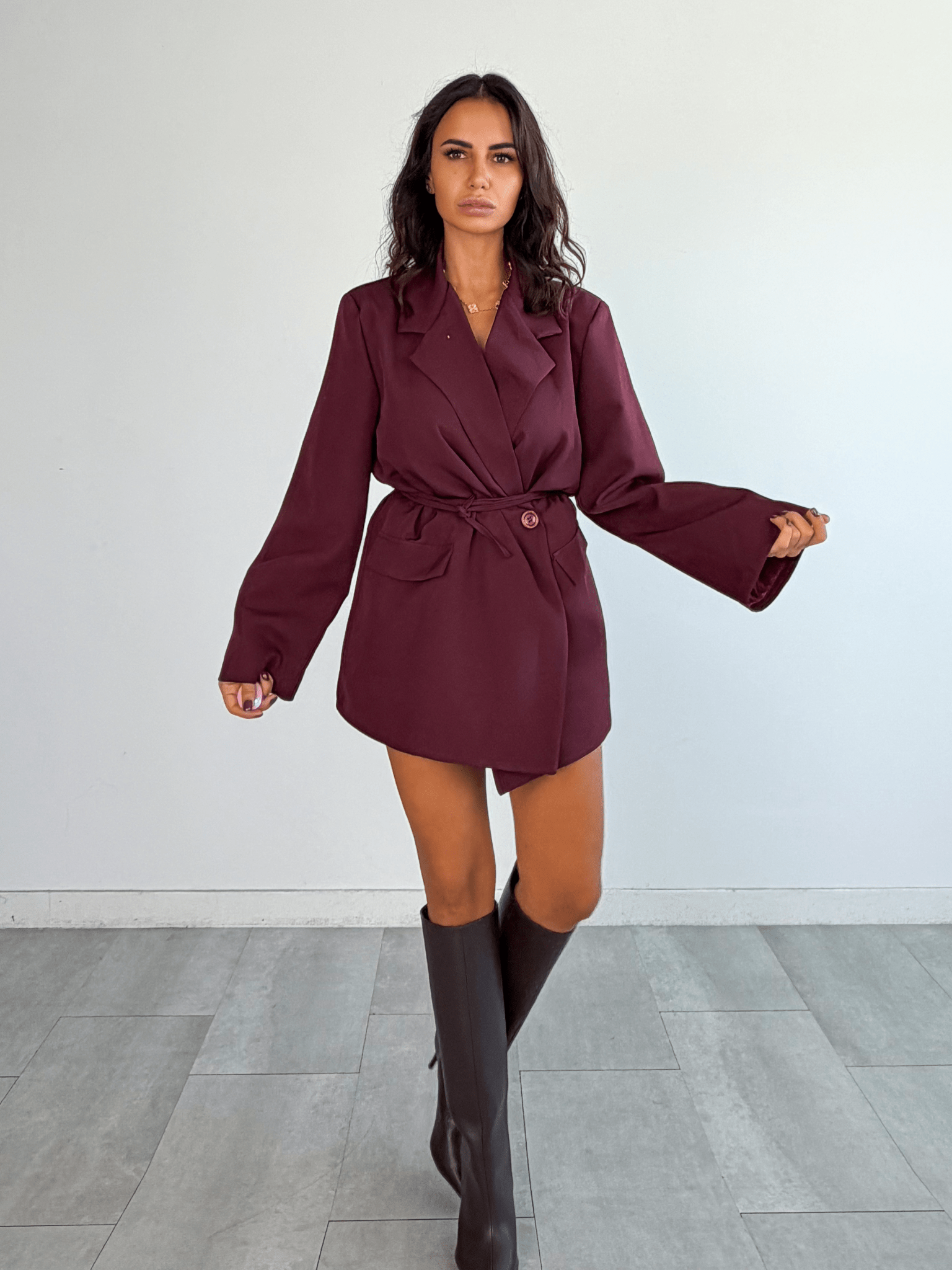 Abito Blazer Chic - Bordeaux - SAINTH