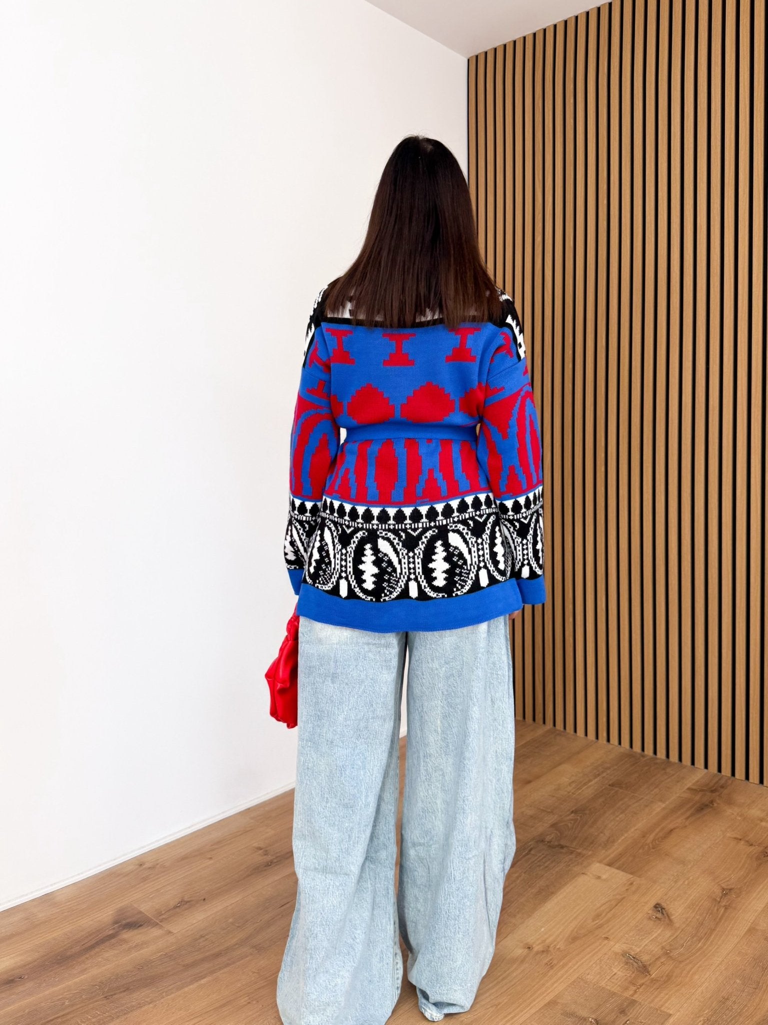 Cardigan Hindu - Blu e Rosso - SAINTH