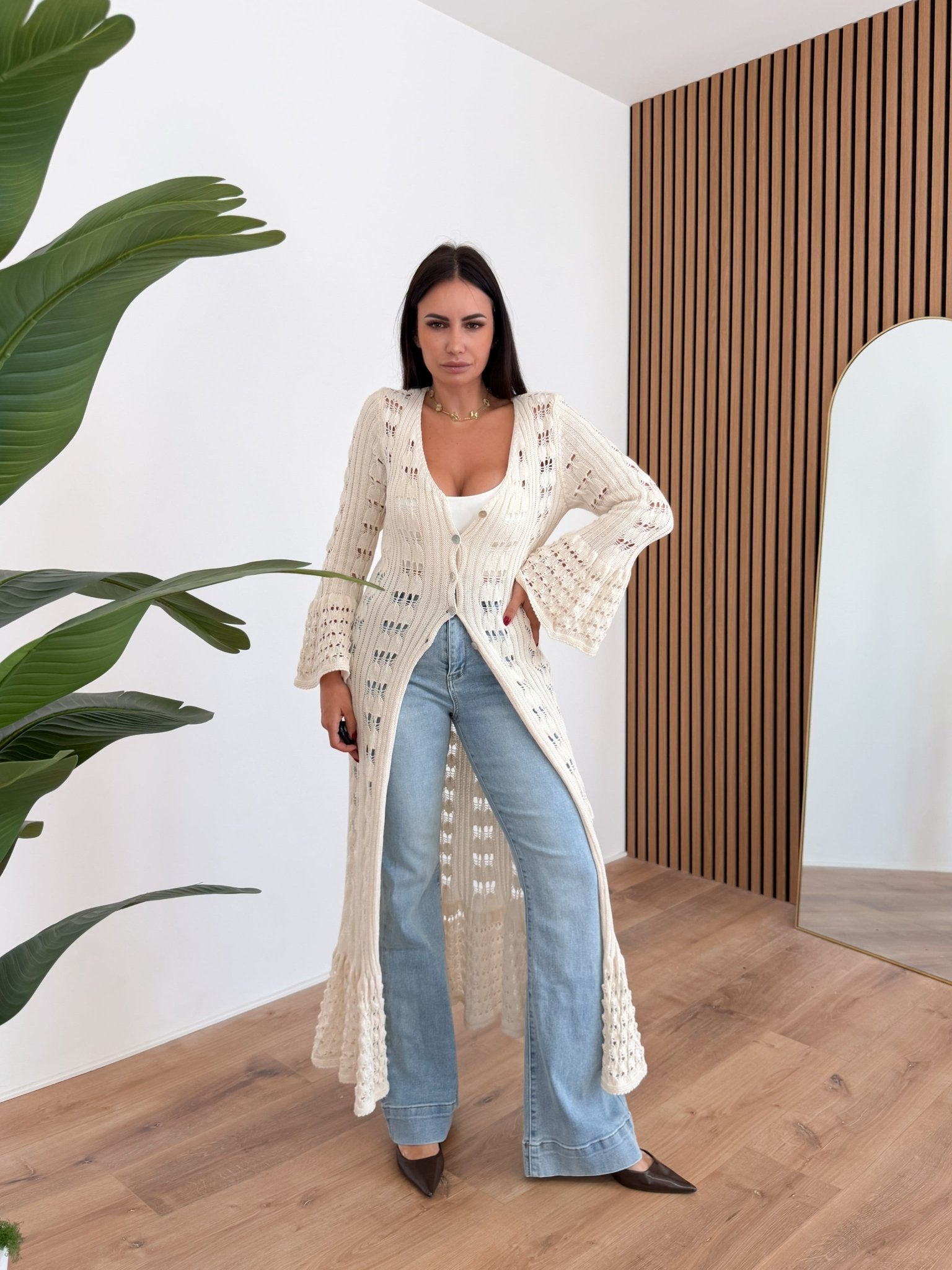 Cardigan Traforato - Panna - SAINTH