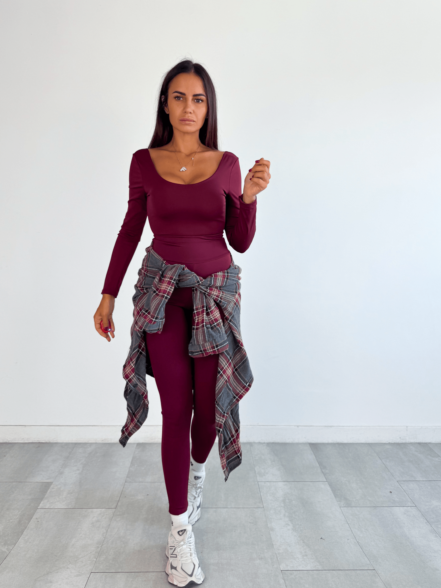 Camicia Wool - Grigio e Bordeaux - SAINTH