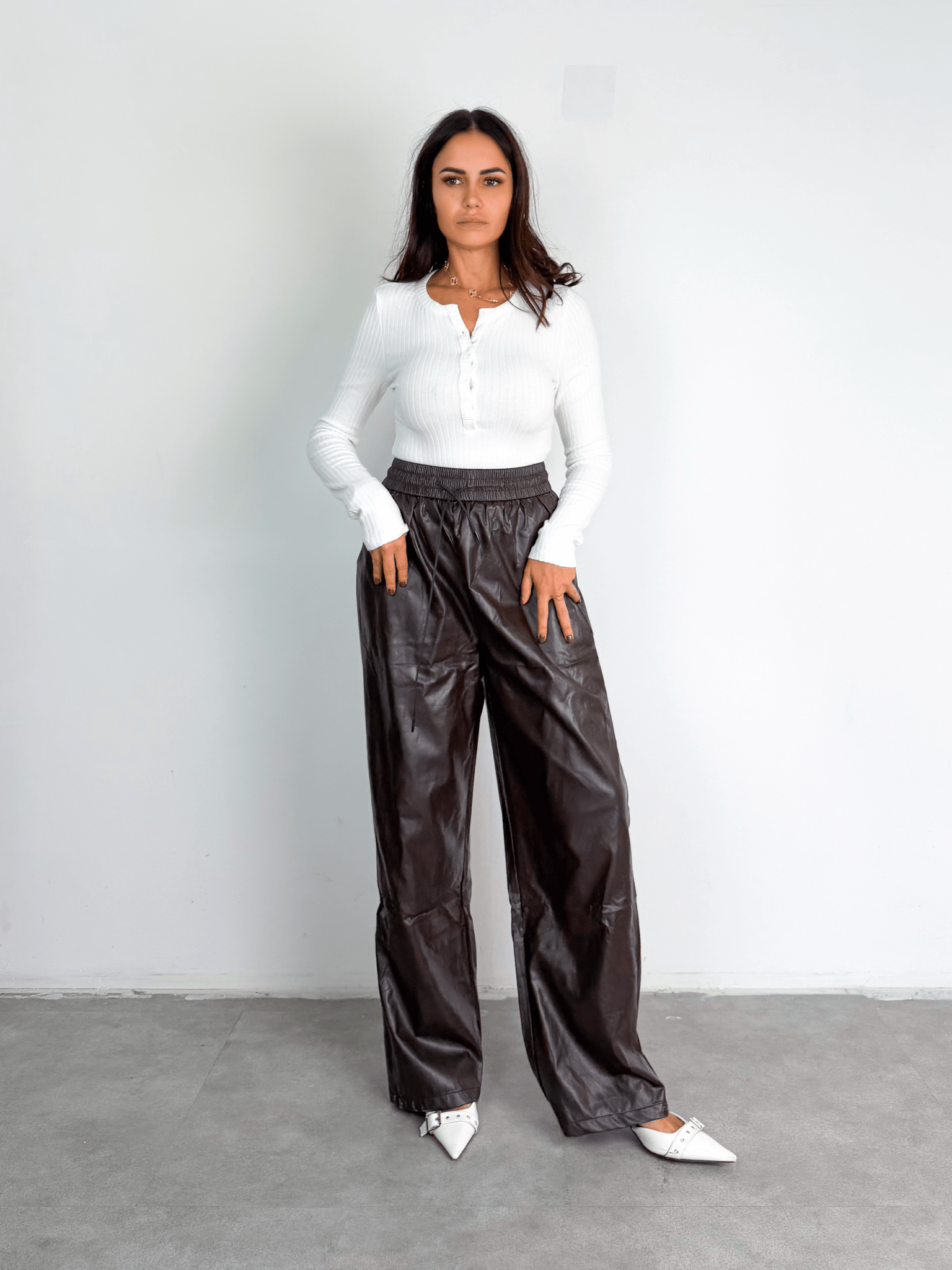 Pantalone Energy Ecopelle - Marrone - SAINTH