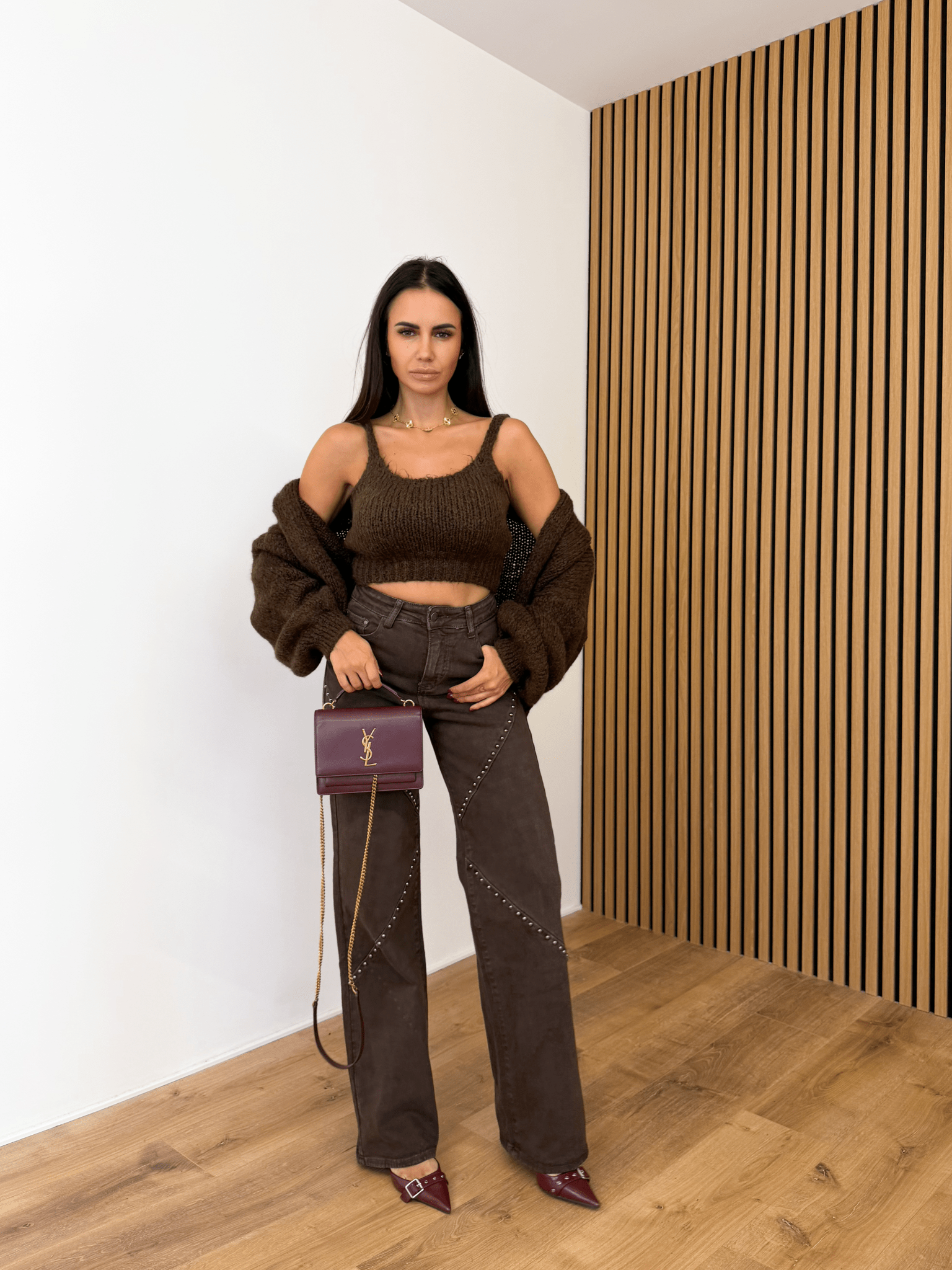 Jeans Borchie - Marrone - SAINTH