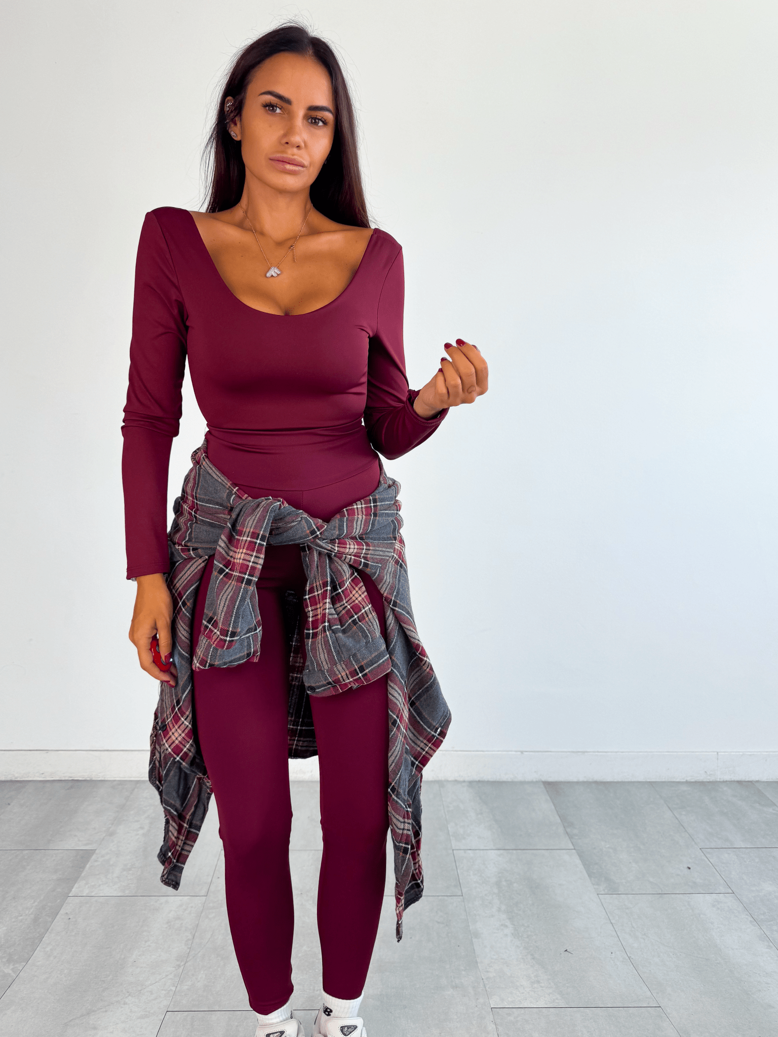 Camicia Wool - Grigio e Bordeaux - SAINTH