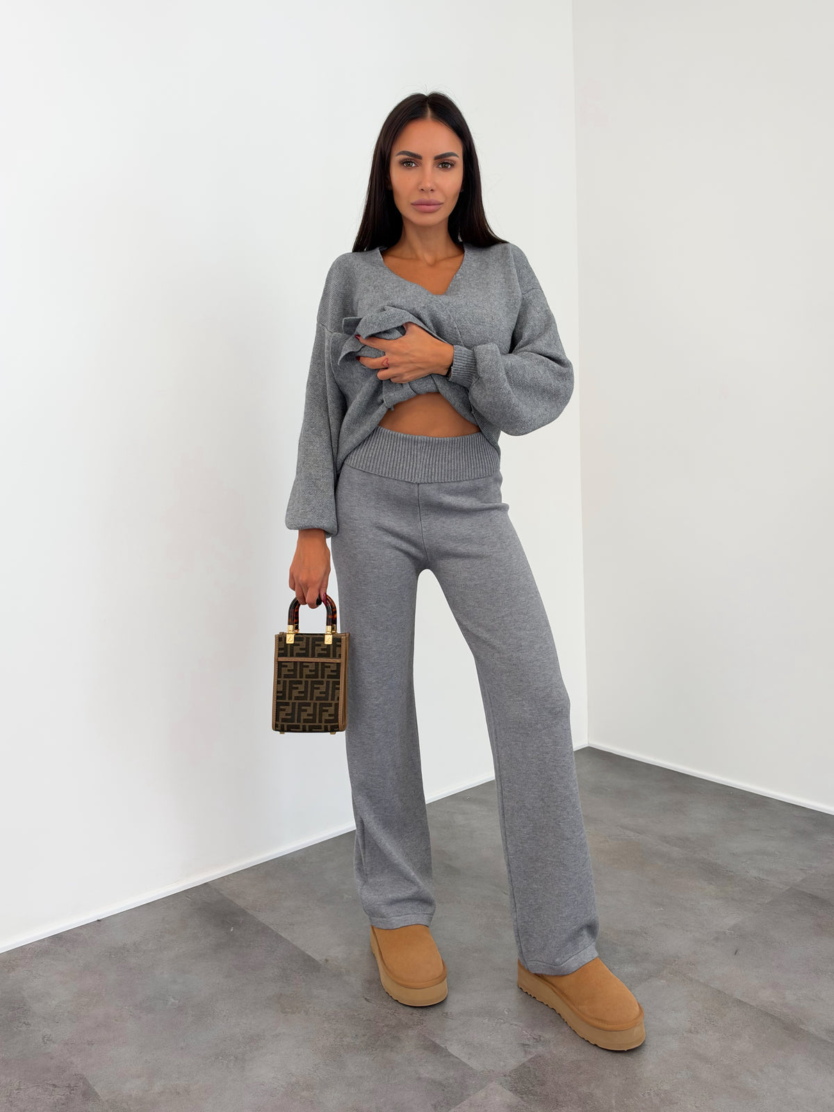 Pantalone In Maglia - Grigio