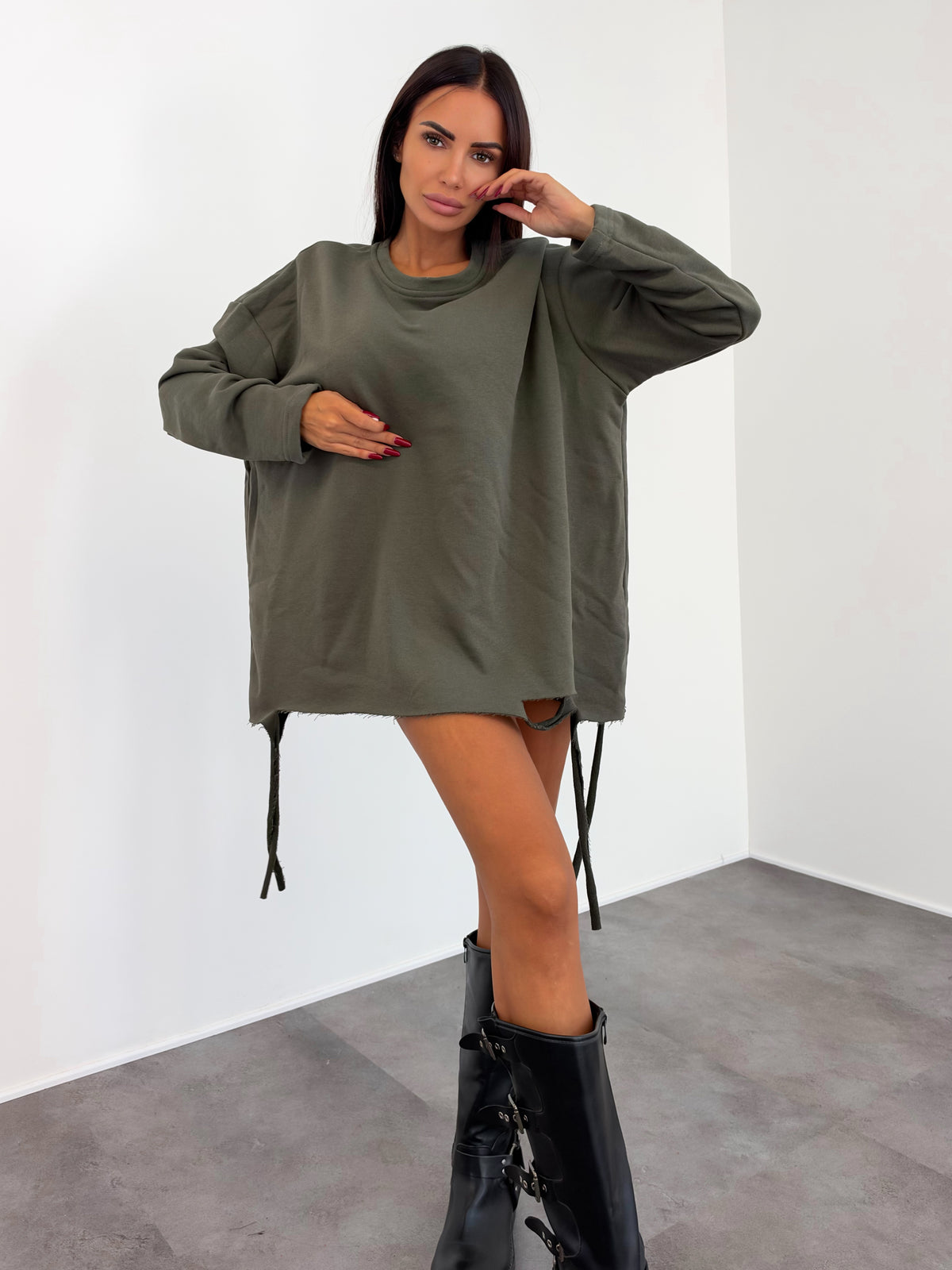Felpa Crepa - Army Green