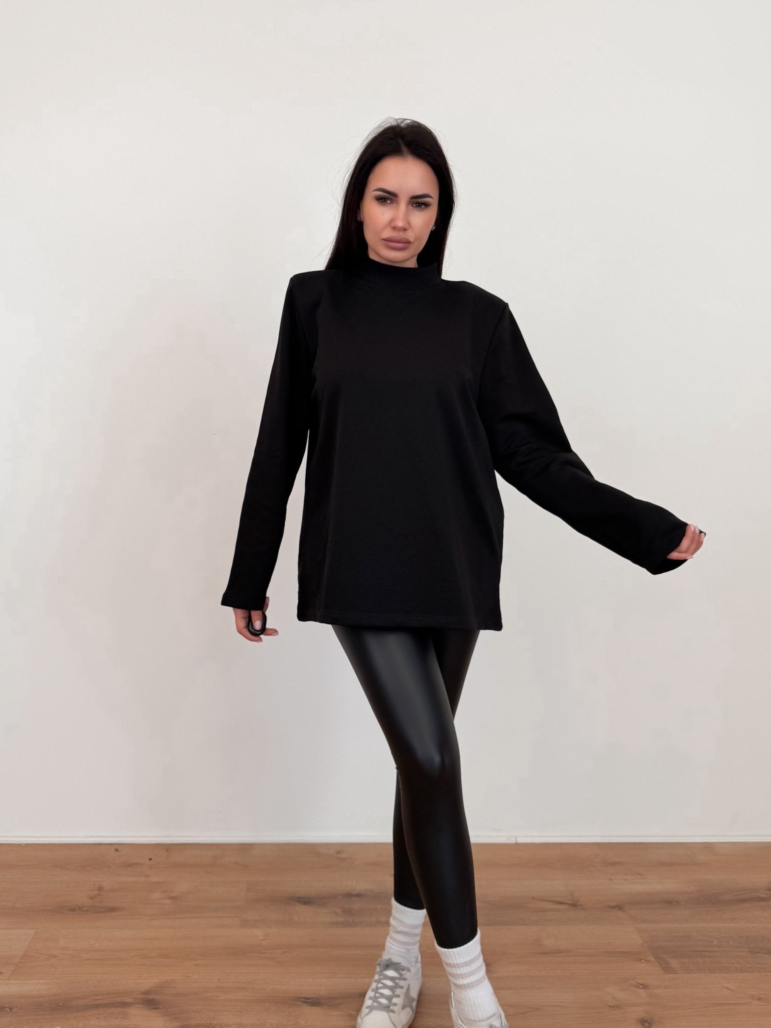 Felpa Maxi Spalla - Nera - SAINTH