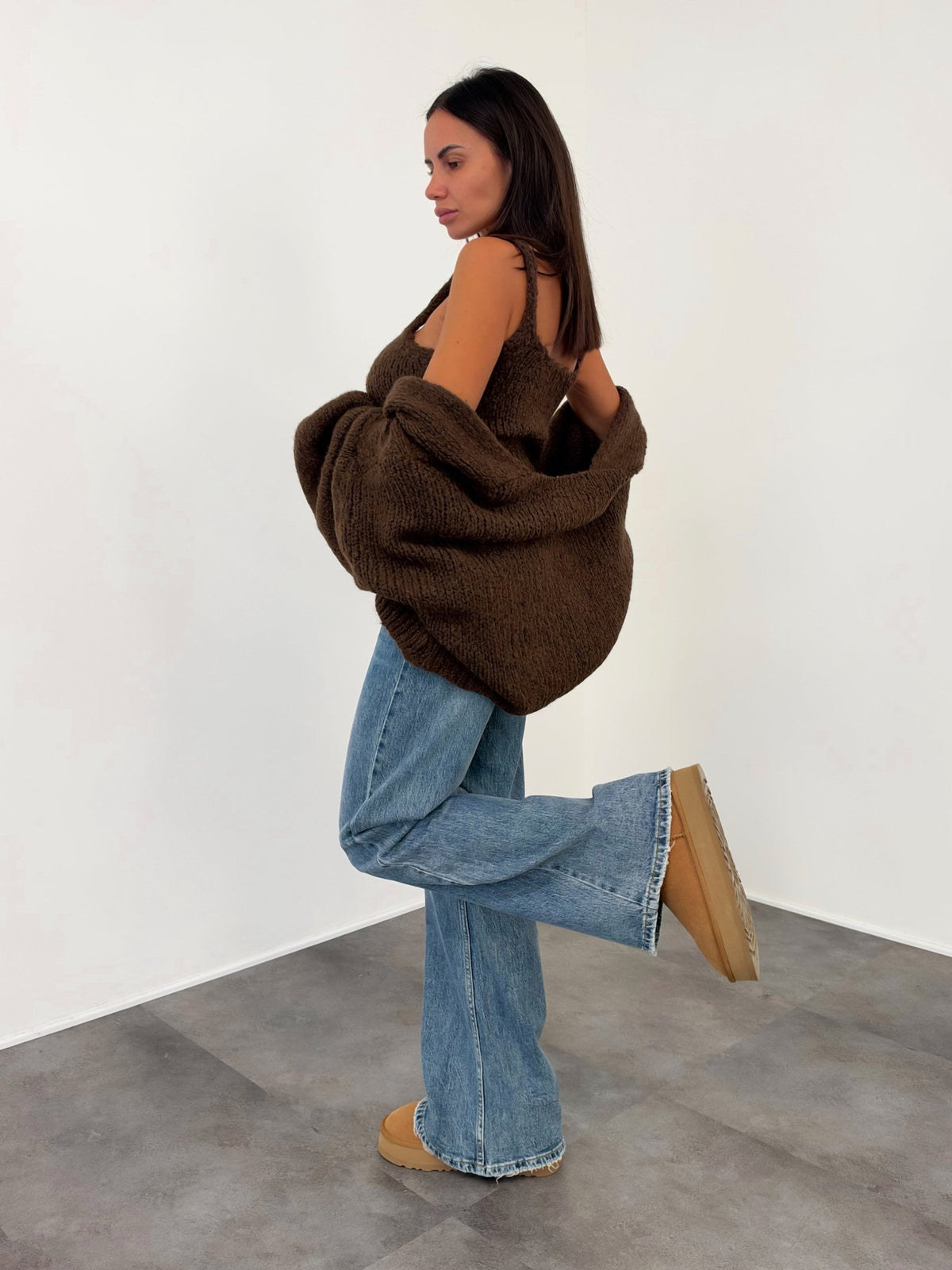 Set Top + Cardigan - Marrone - SAINTH