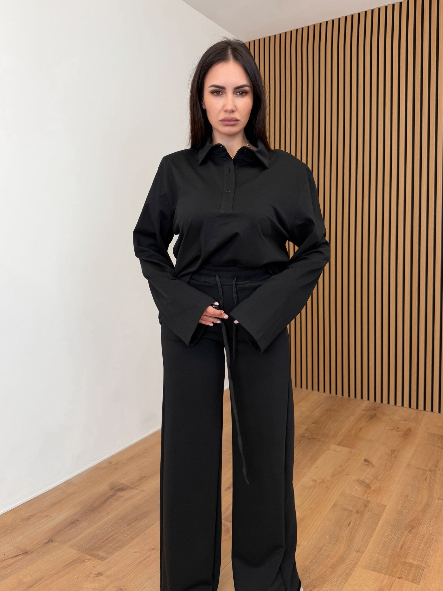 Pantalone Tuta Palazzo - Nero - SAINTH