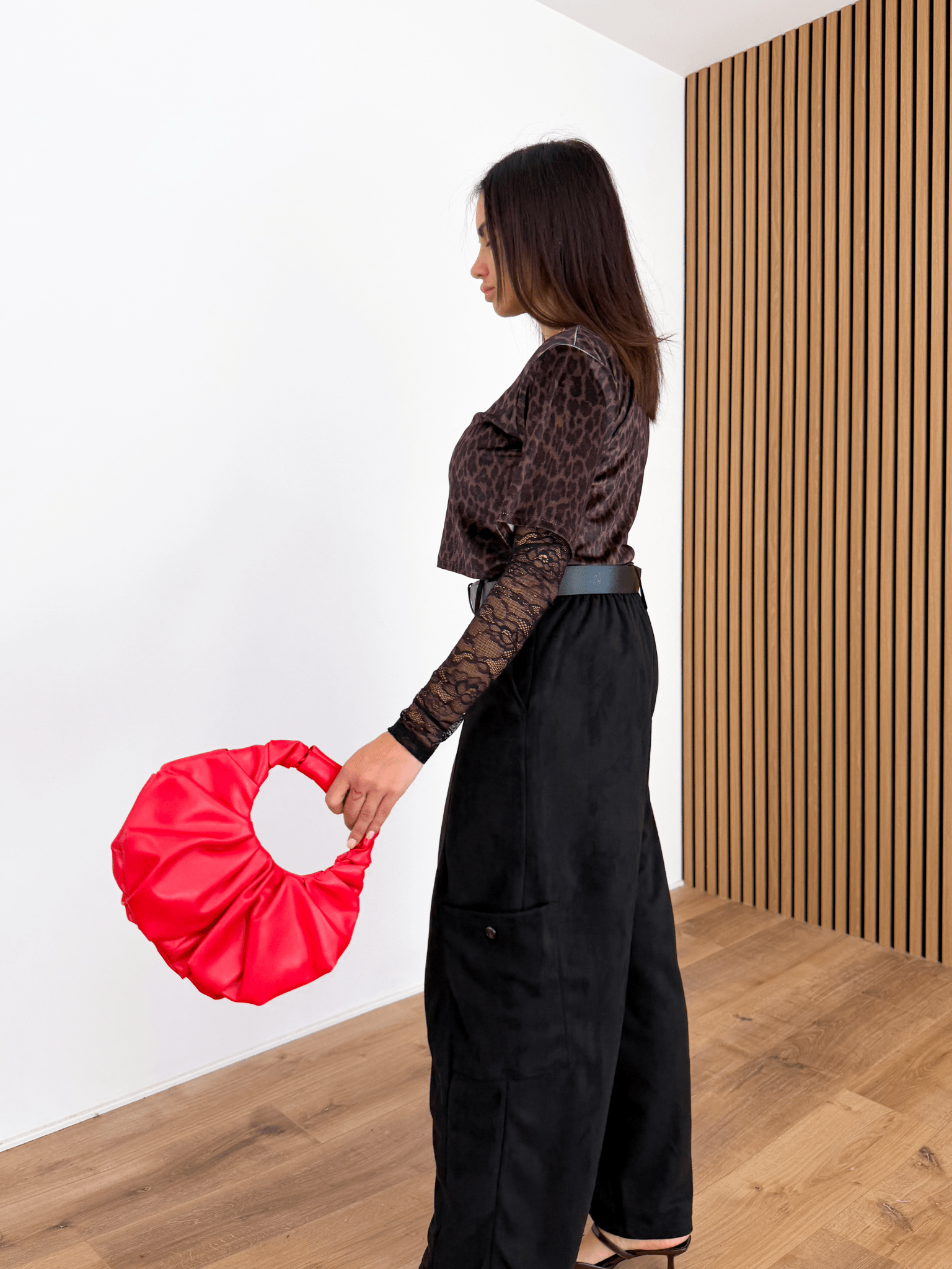 Pantalone Cargo Velvet - Nero - SAINTH