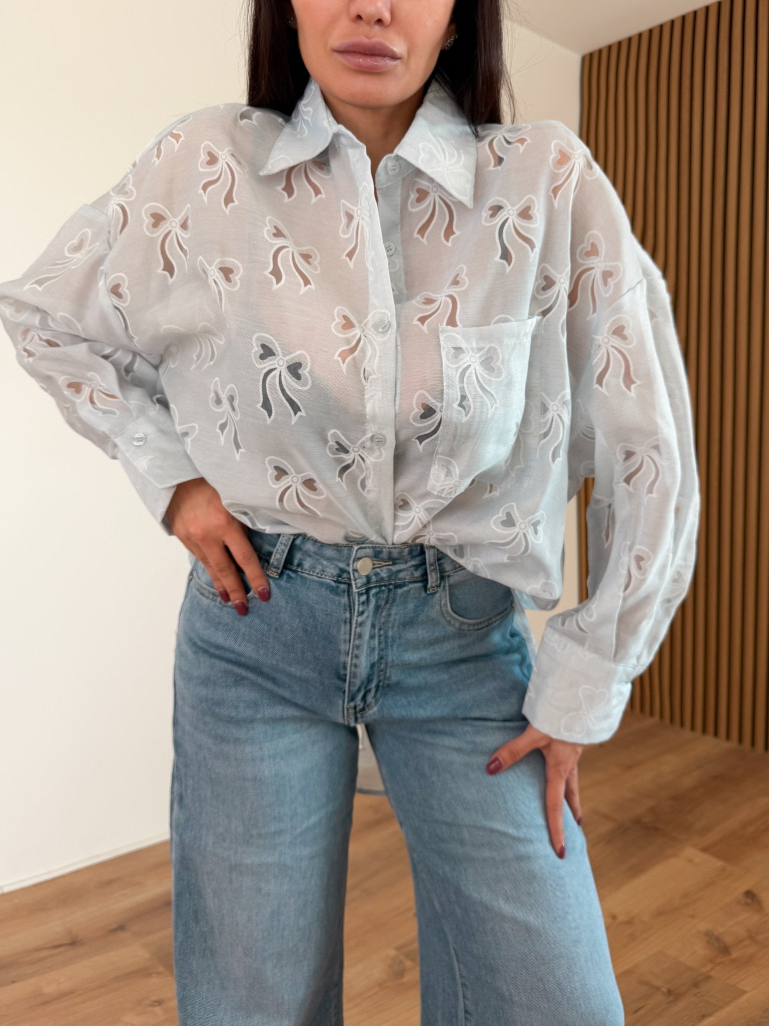 Maxi Camicia Fiocchi - Celeste - SAINTH