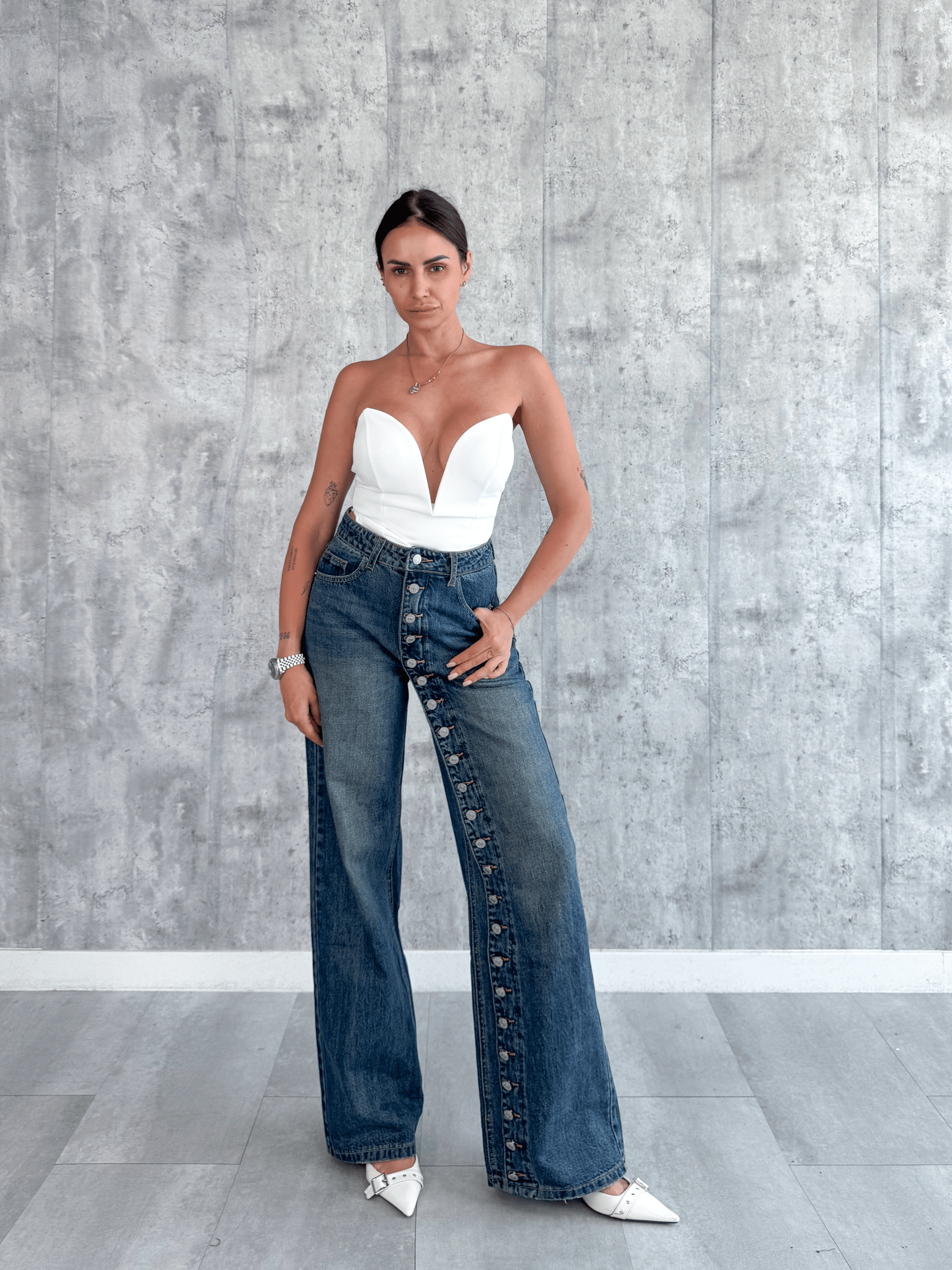 Jeans Bottoni - Denim - SAINTH