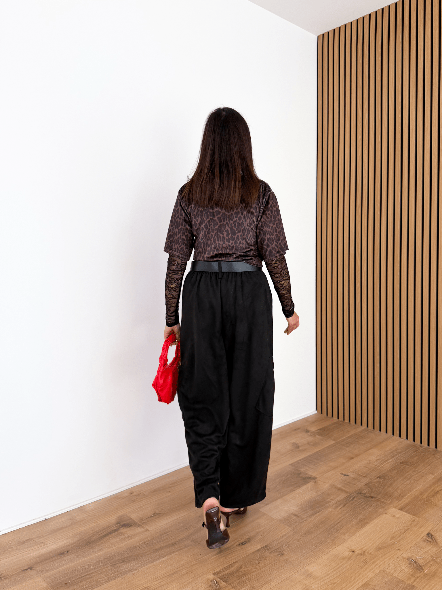 Pantalone Cargo Velvet - Nero - SAINTH