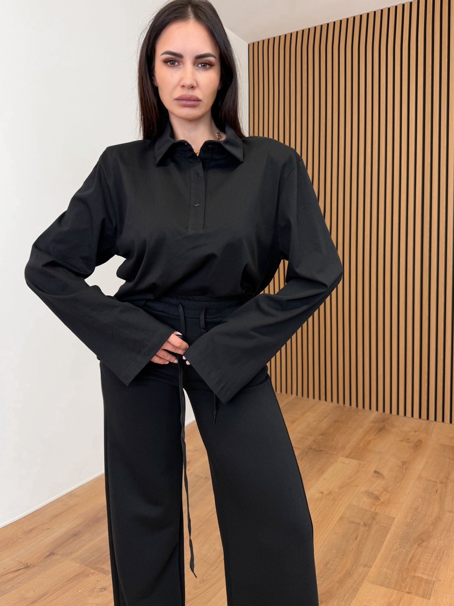 Pantalone Tuta Palazzo - Nero - SAINTH