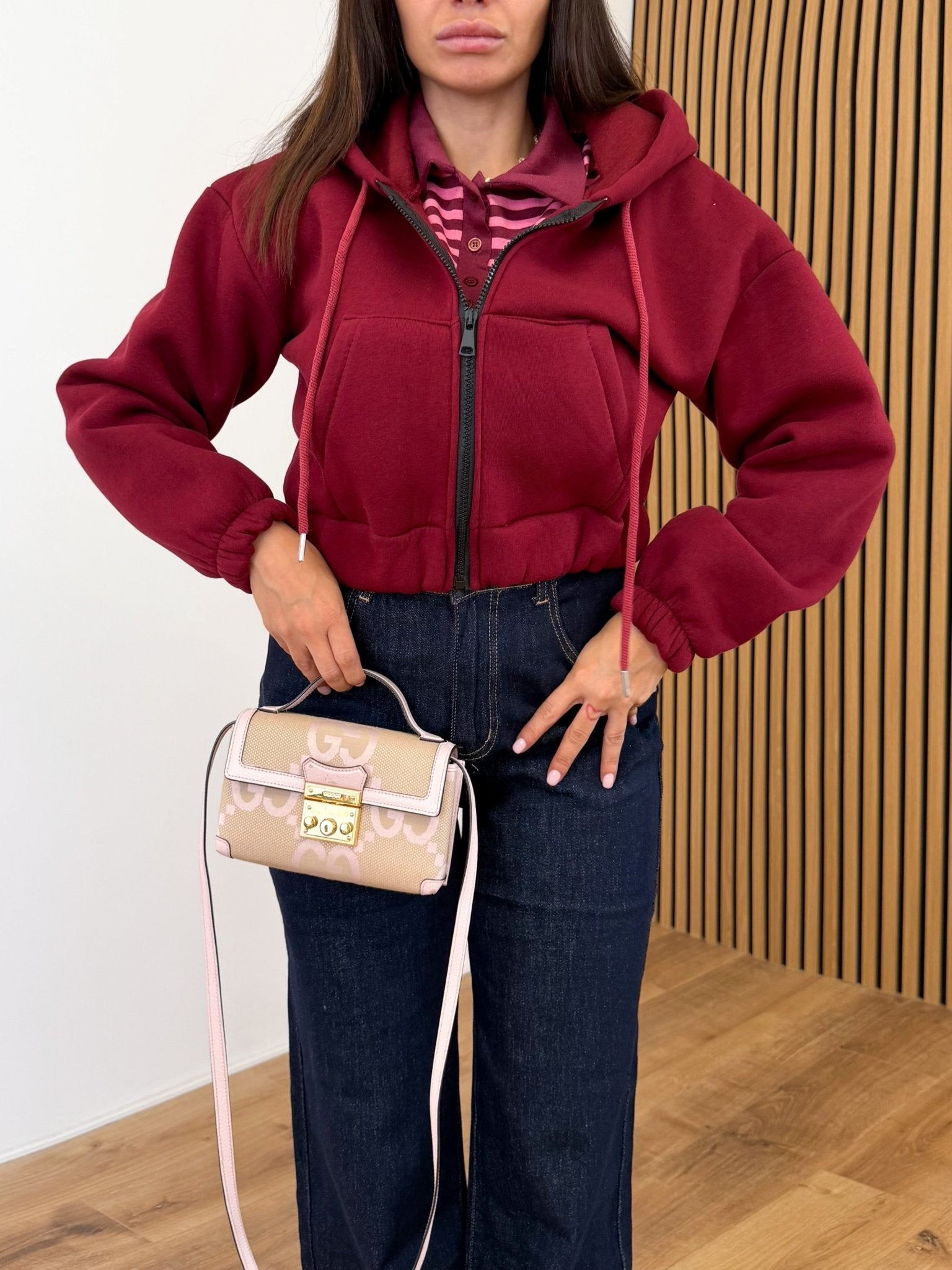 Felpa Crop - Bordeaux - SAINTH