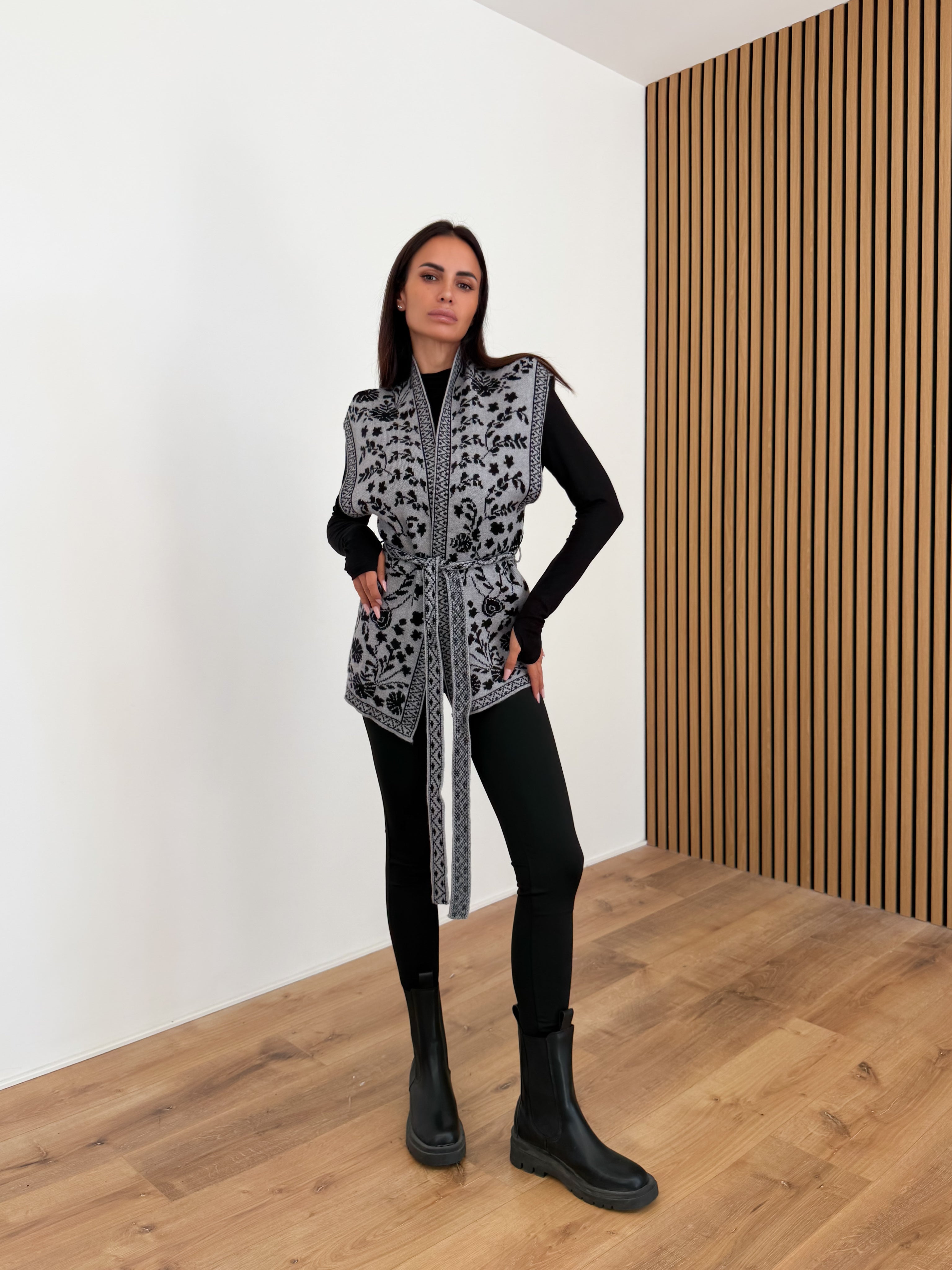 Gilet Ricamato - Grigio