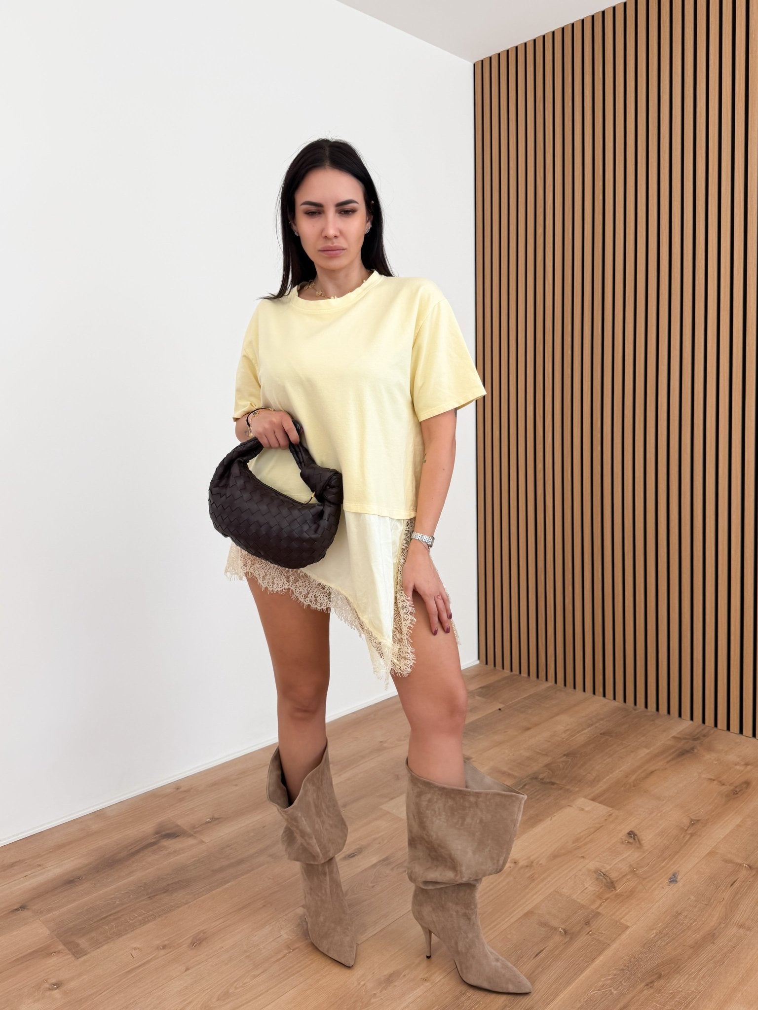 Maglia Abito Pizzo - Gialla - SAINTH