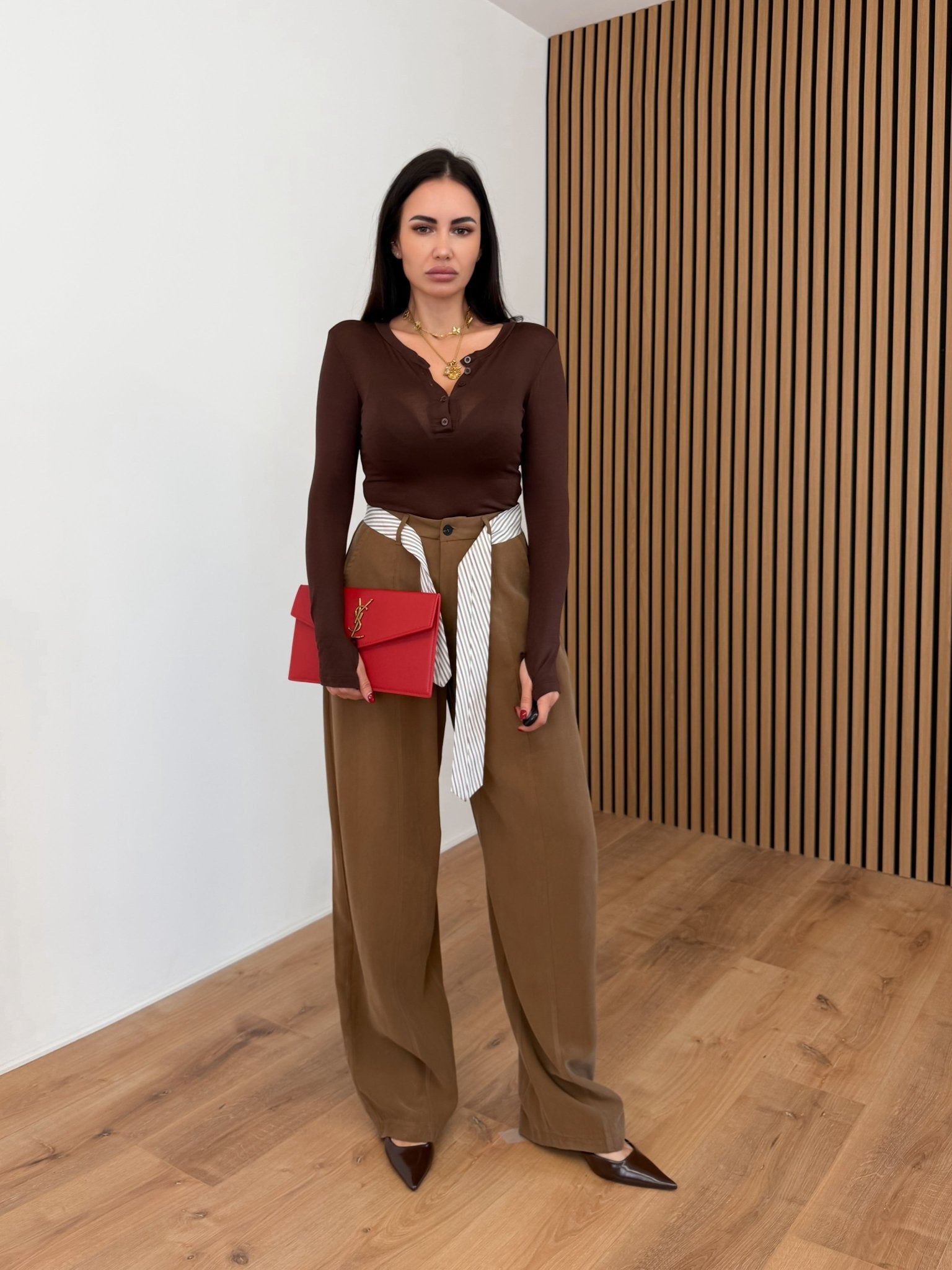 Maglietta Serafino - Marrone - SAINTH