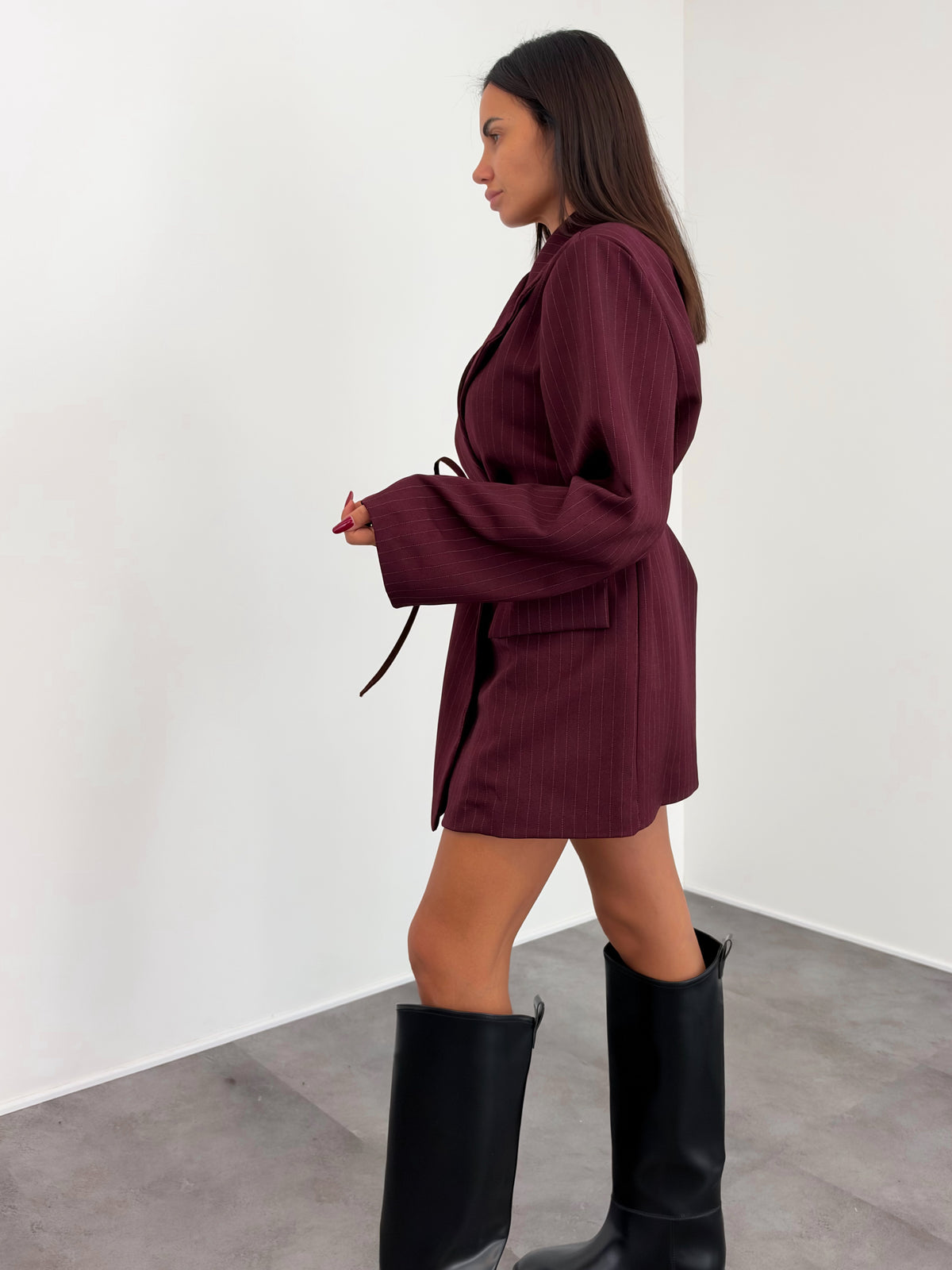 Abito Blazer Gessato - Bordeaux