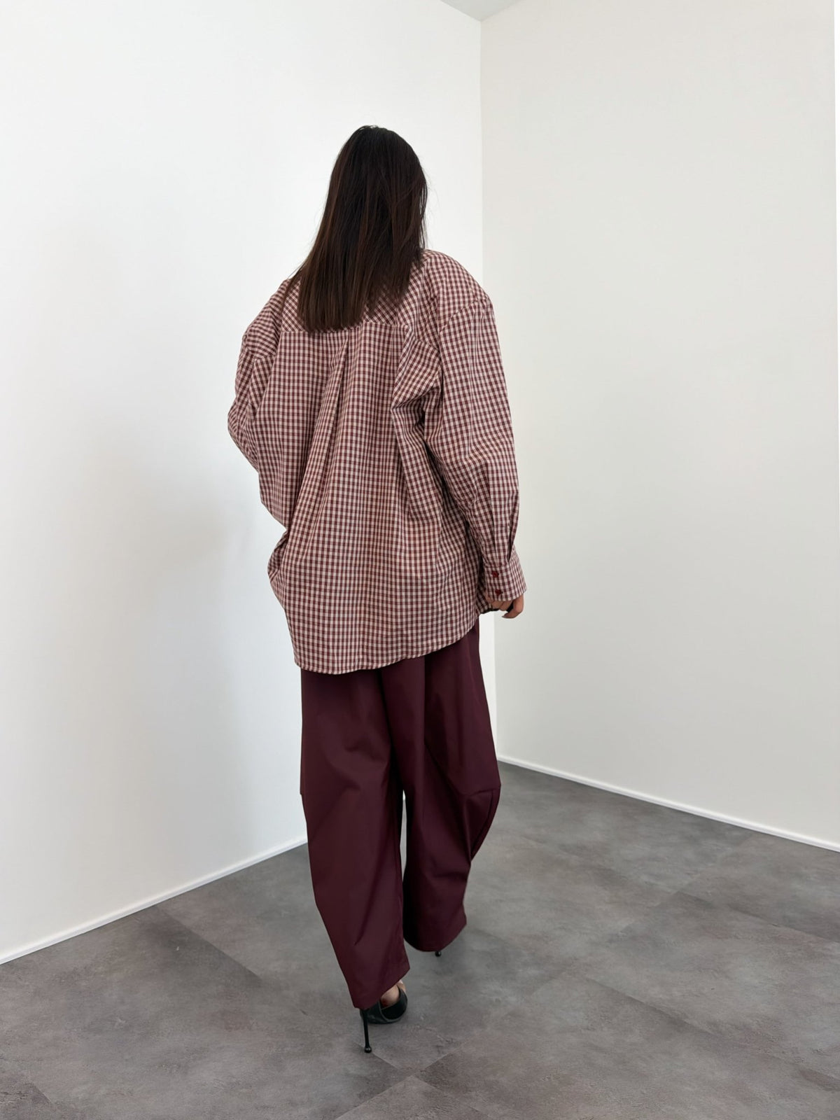 Maxi Camicia Spallona - Bordeaux - SAINTH