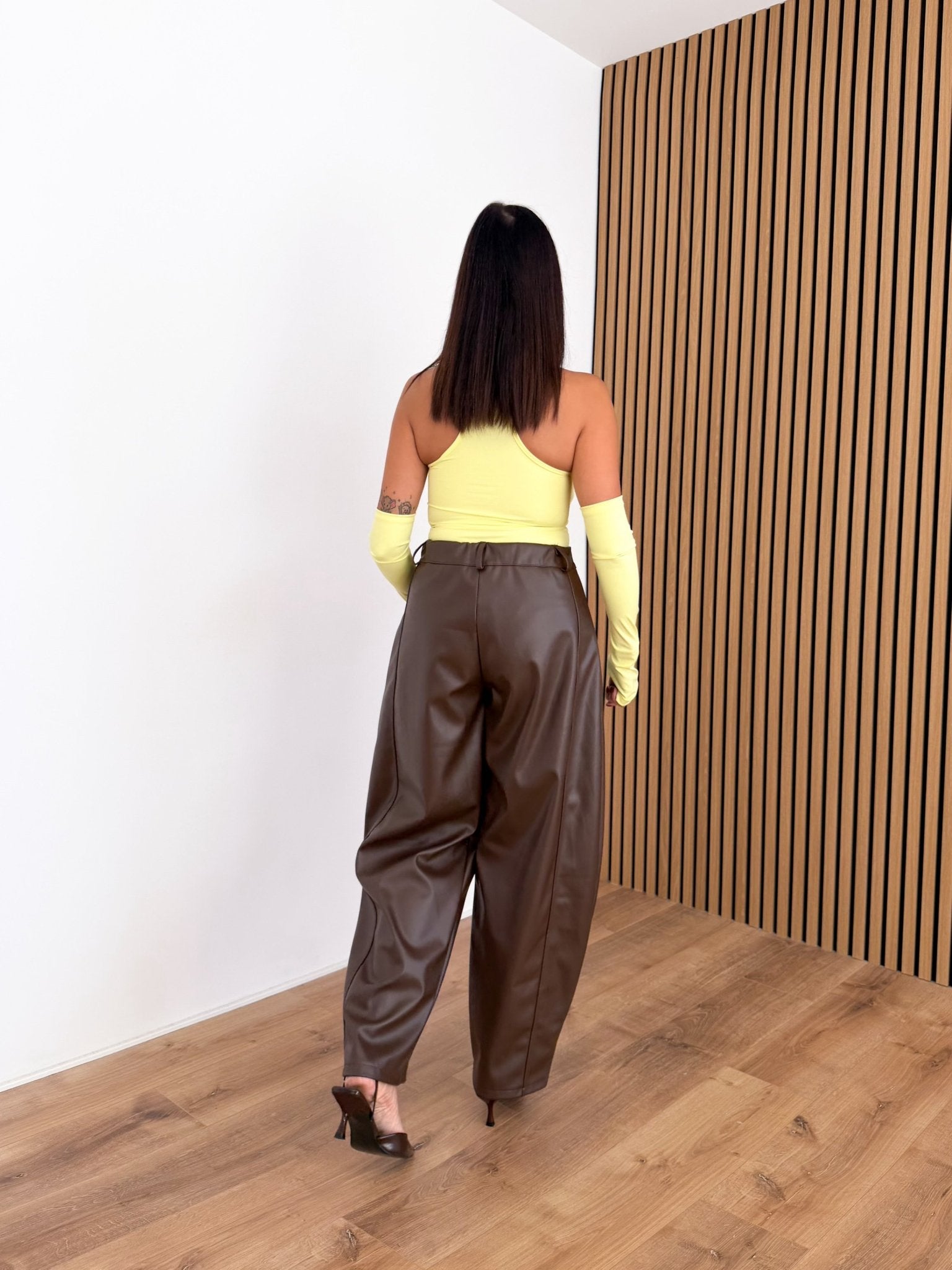 Pantalone Strong Ecopelle - Marrone - SAINTH