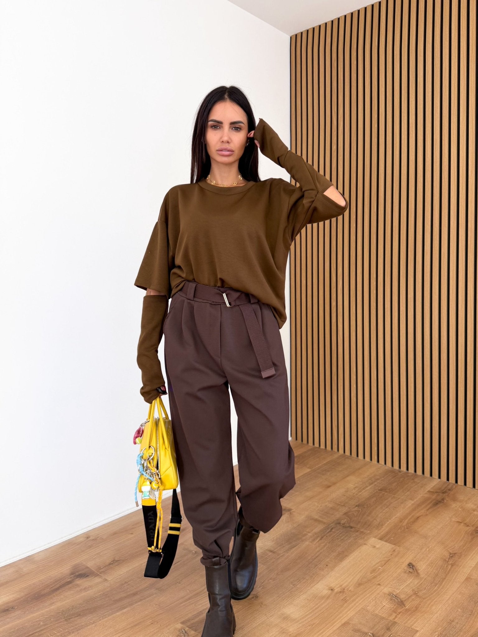 Maxi Maglia Doppia Manica - Marrone - SAINTH