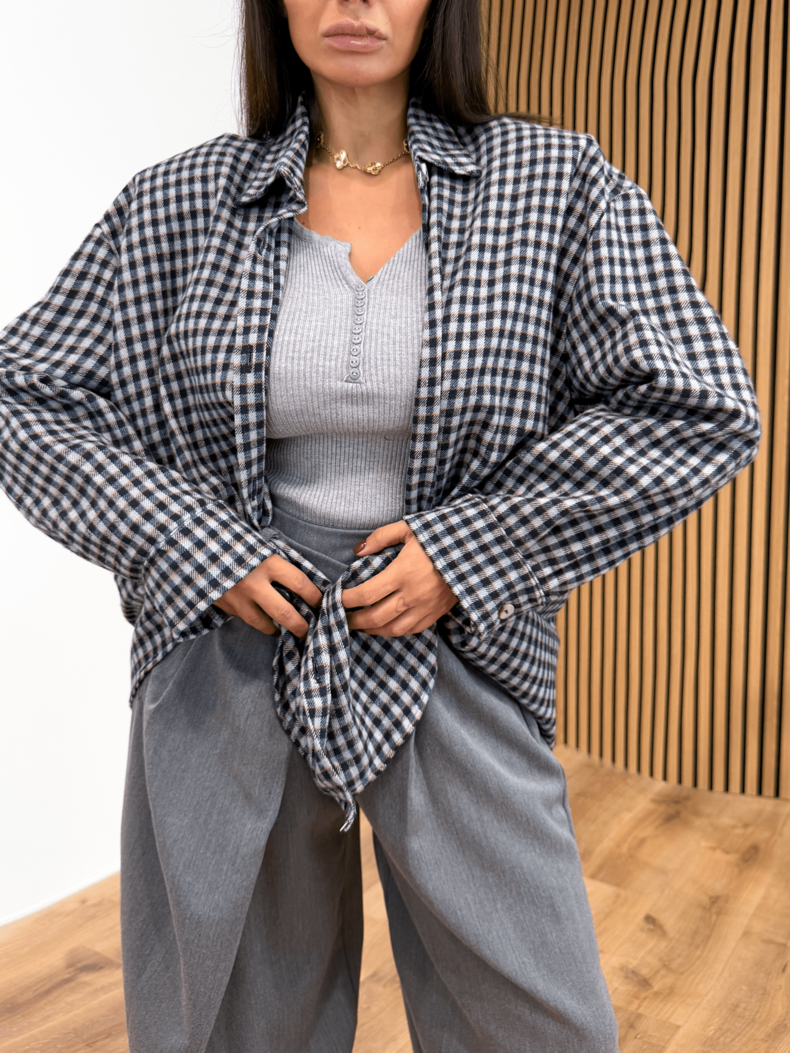 Camicia Square Spallona - Blu - SAINTH