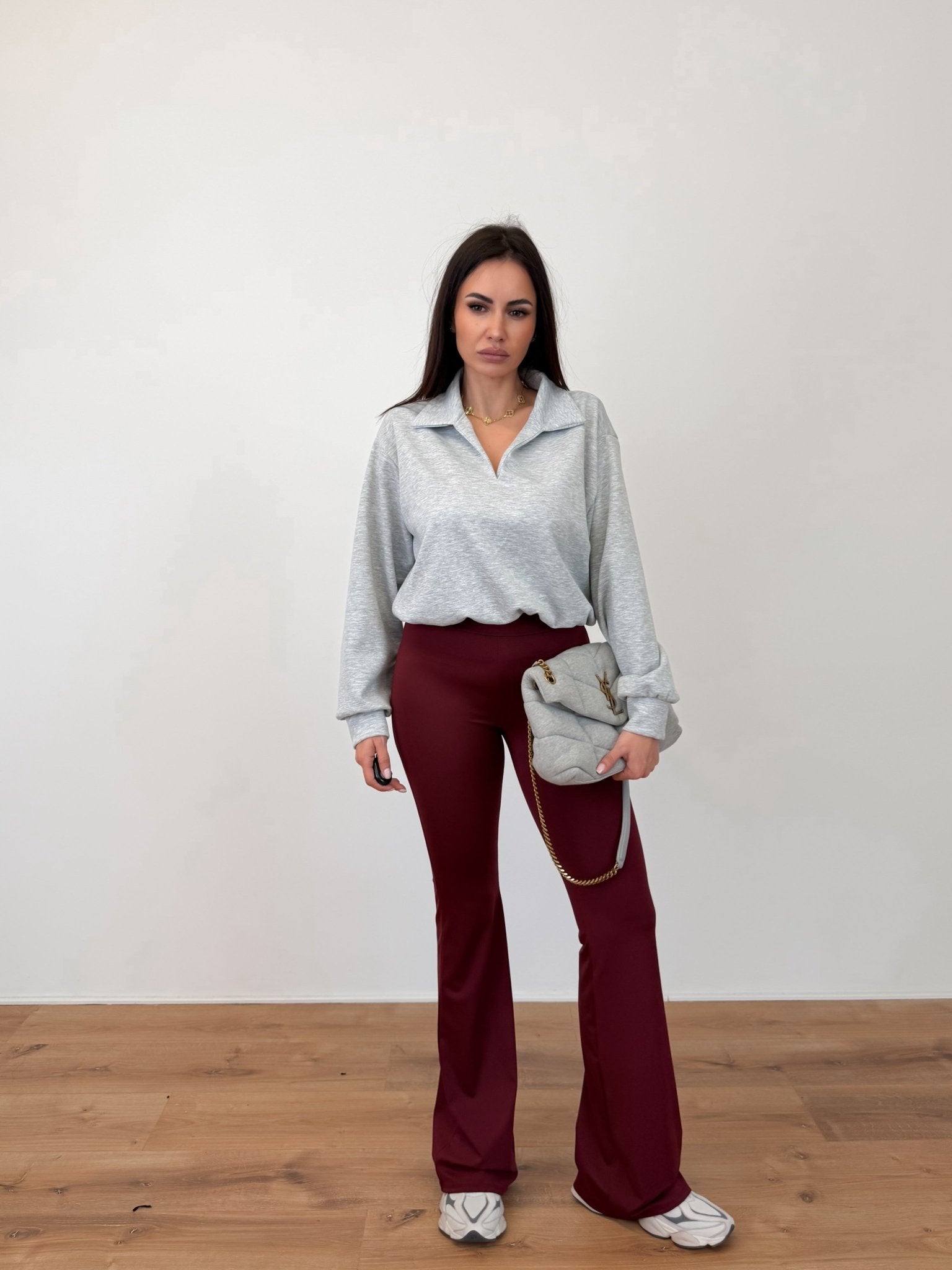 Felpa V Neck - Grigia - SAINTH