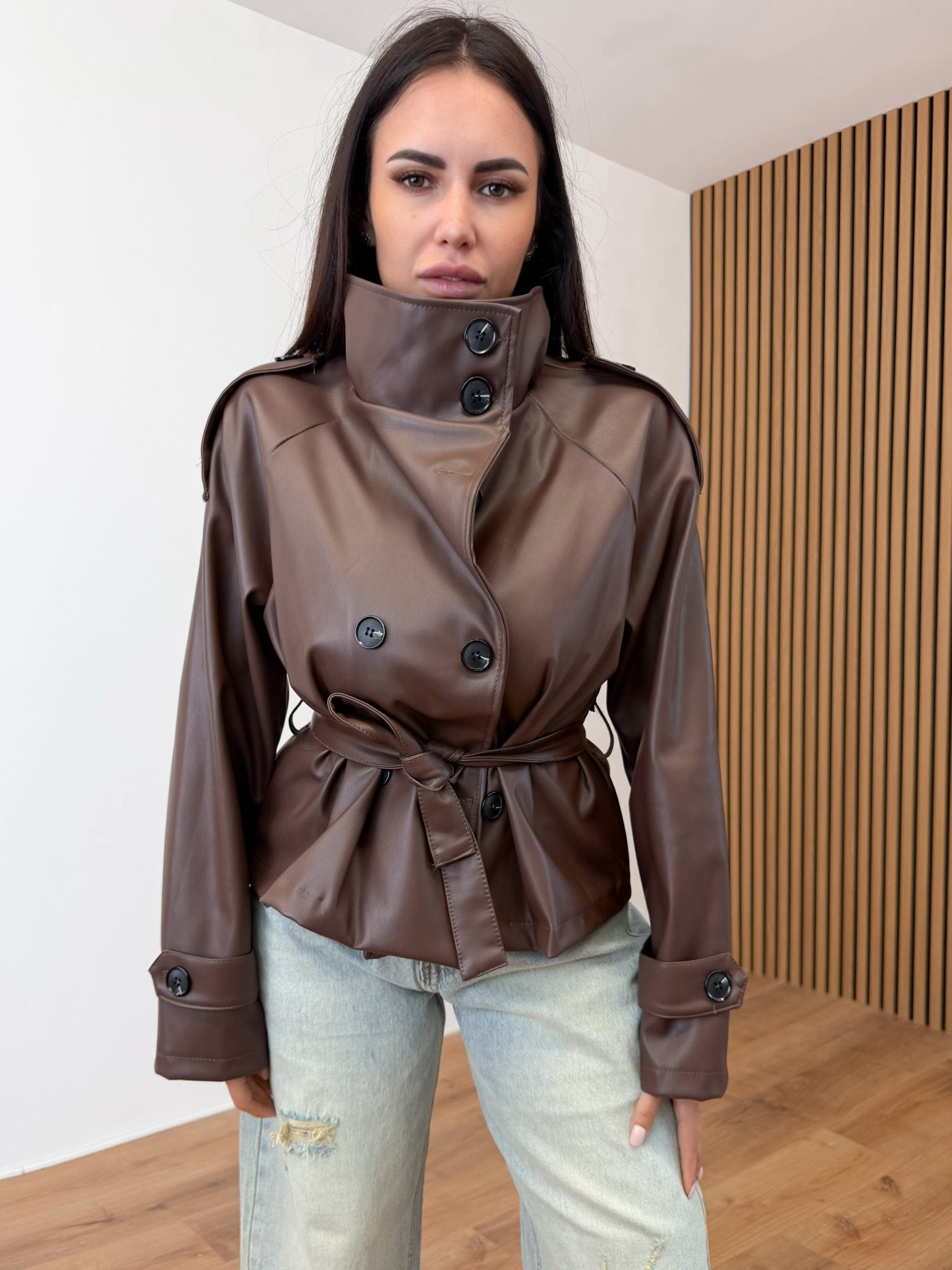 Trench Collo Alto - Marrone - SAINTH