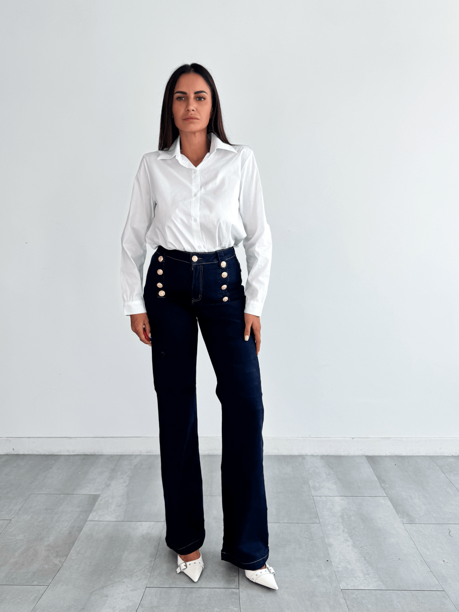 Jeans Bottone Oro - Blu Denim - SAINTH