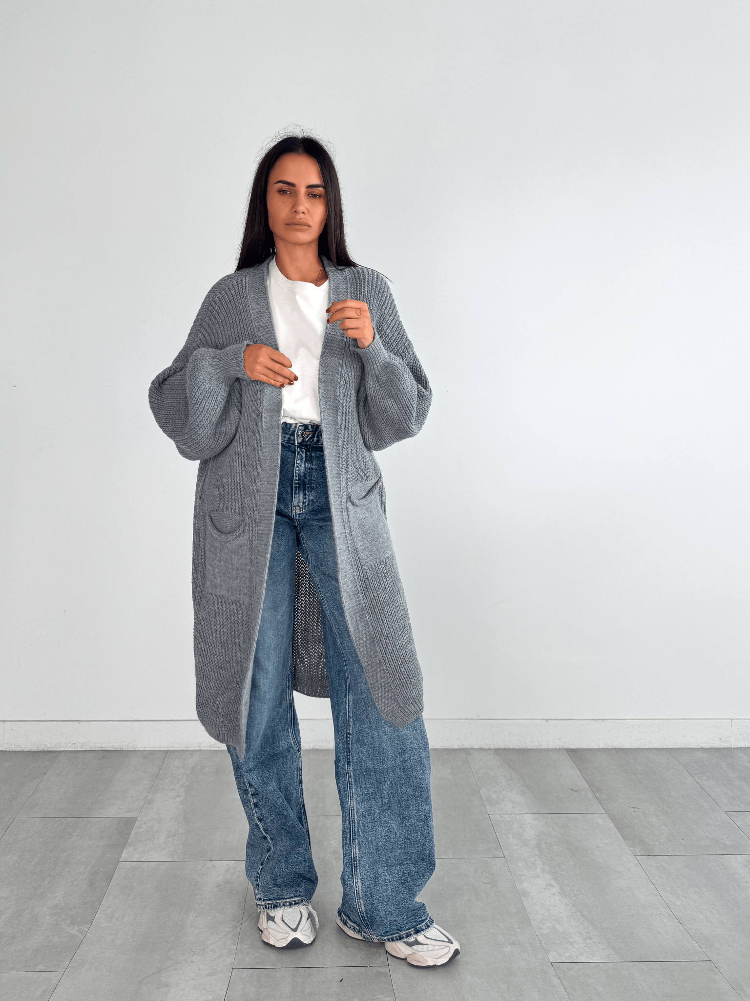 Cardigan Flamingo - Grigio - SAINTH