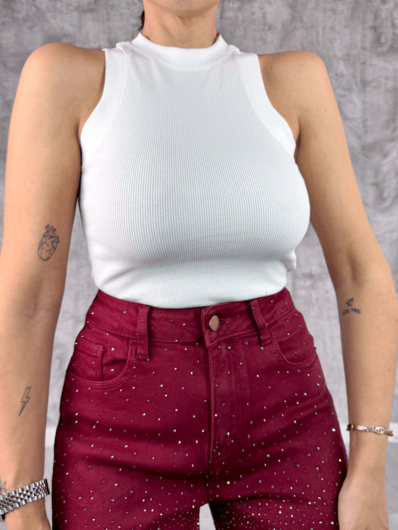 Jeans Best Diamonds - Bordeaux - SAINTH