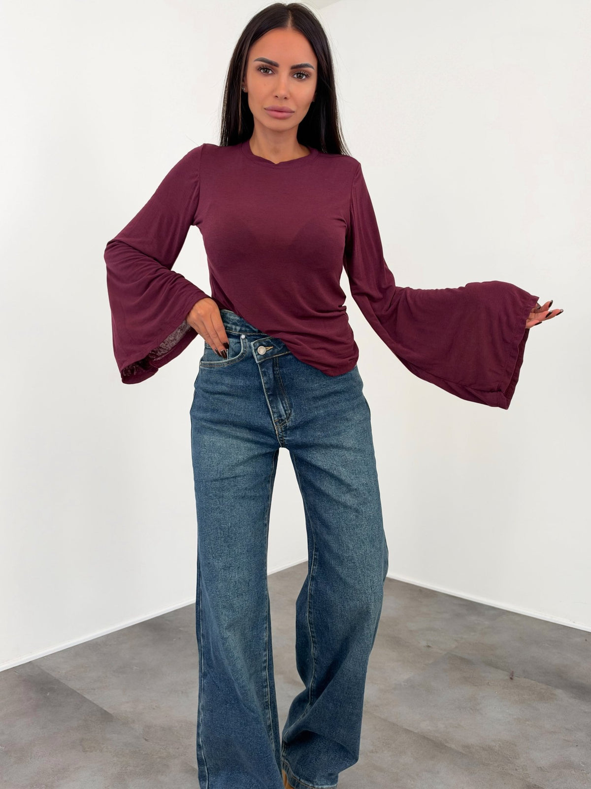 Maglia Bat MistoCashmere - Bordeaux - SAINTH