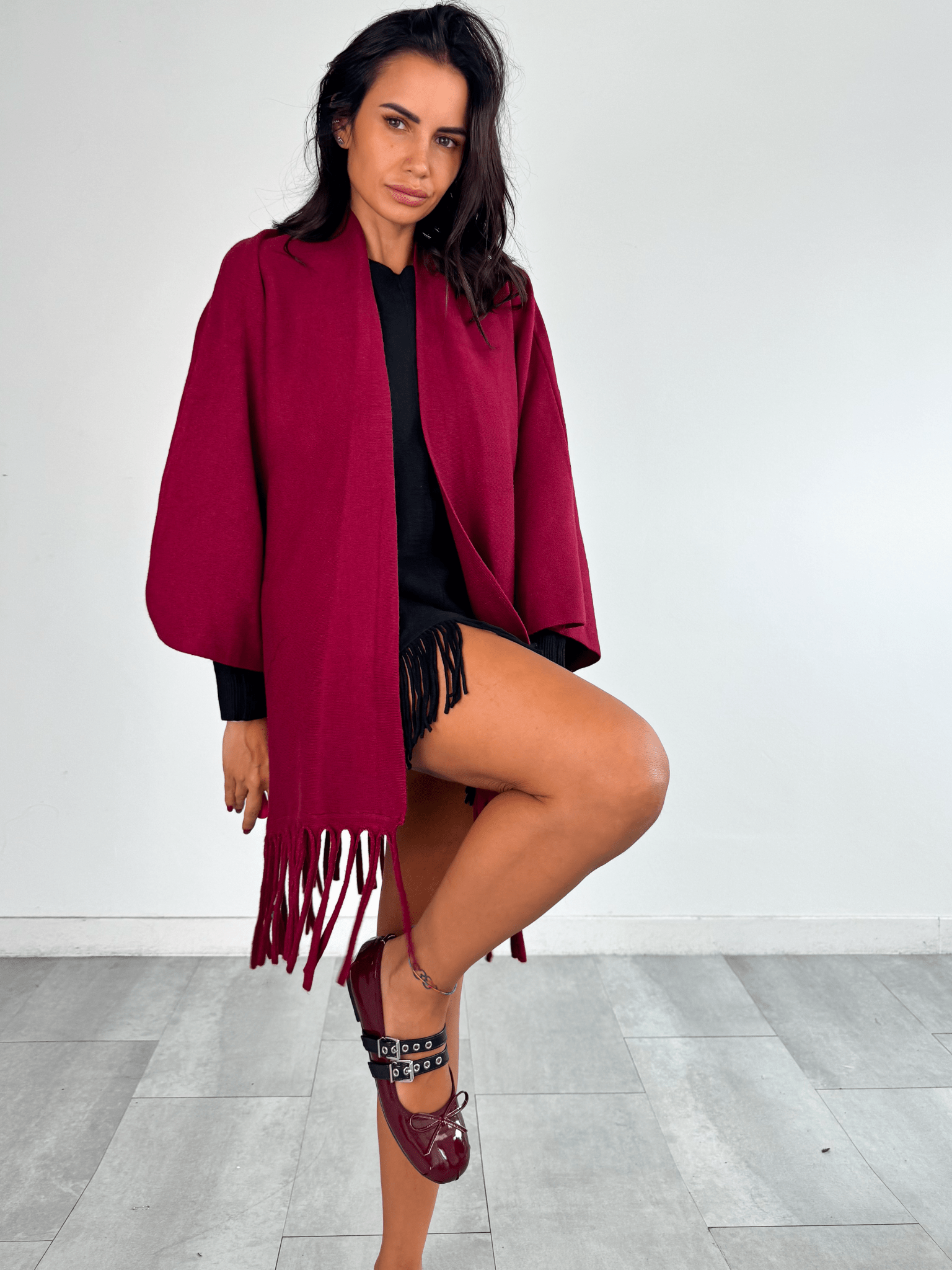 Cardigan Frange - Bordeaux - SAINTH