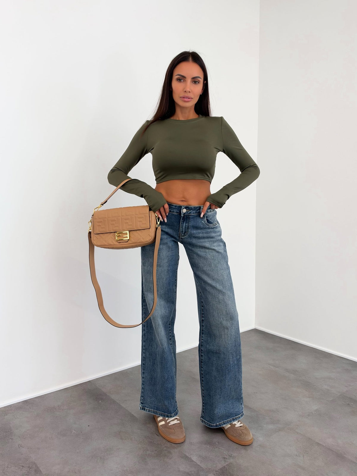 Maglia Crop Simply - Army Green - SAINTH