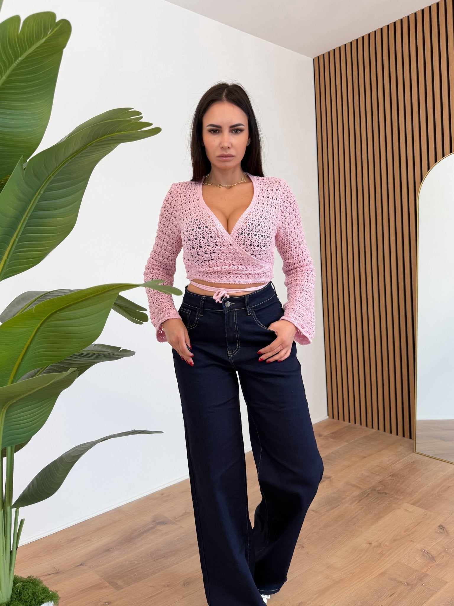 Cardigan Trama Traforata - Rosa - SAINTH