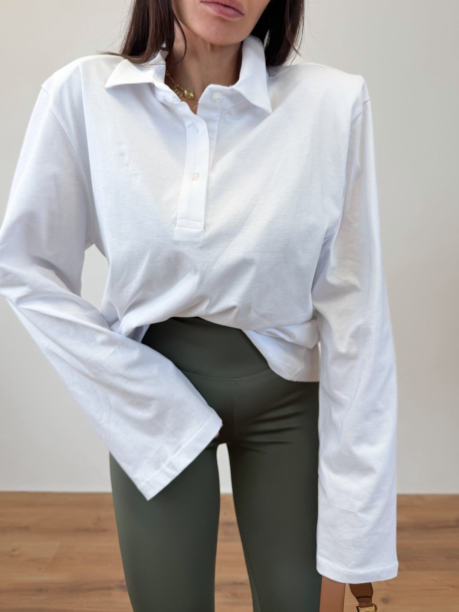 Polo Spalla Imbottita - Bianca - SAINTH