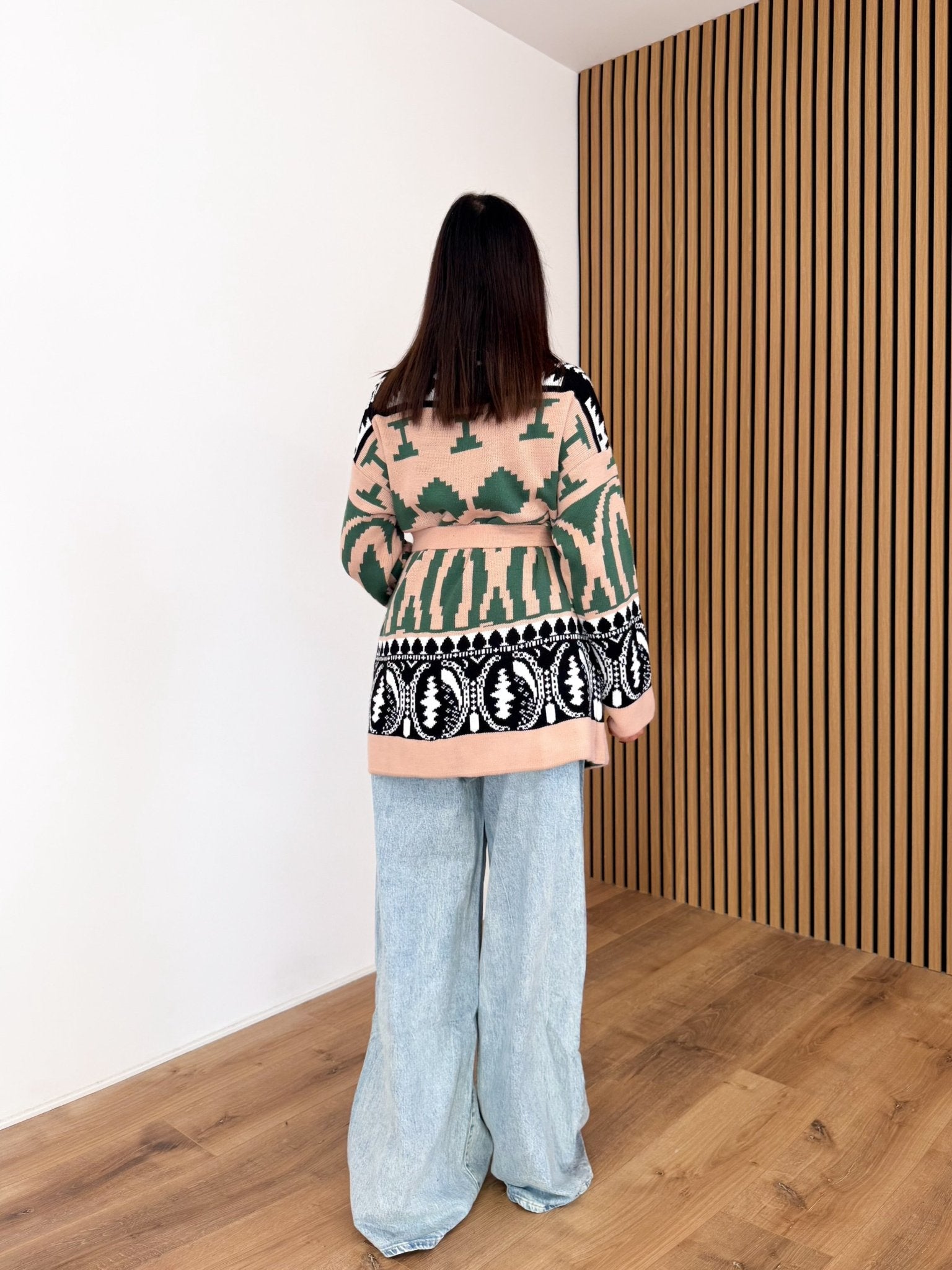 Cardigan Hindu - Cipria e Verde - SAINTH