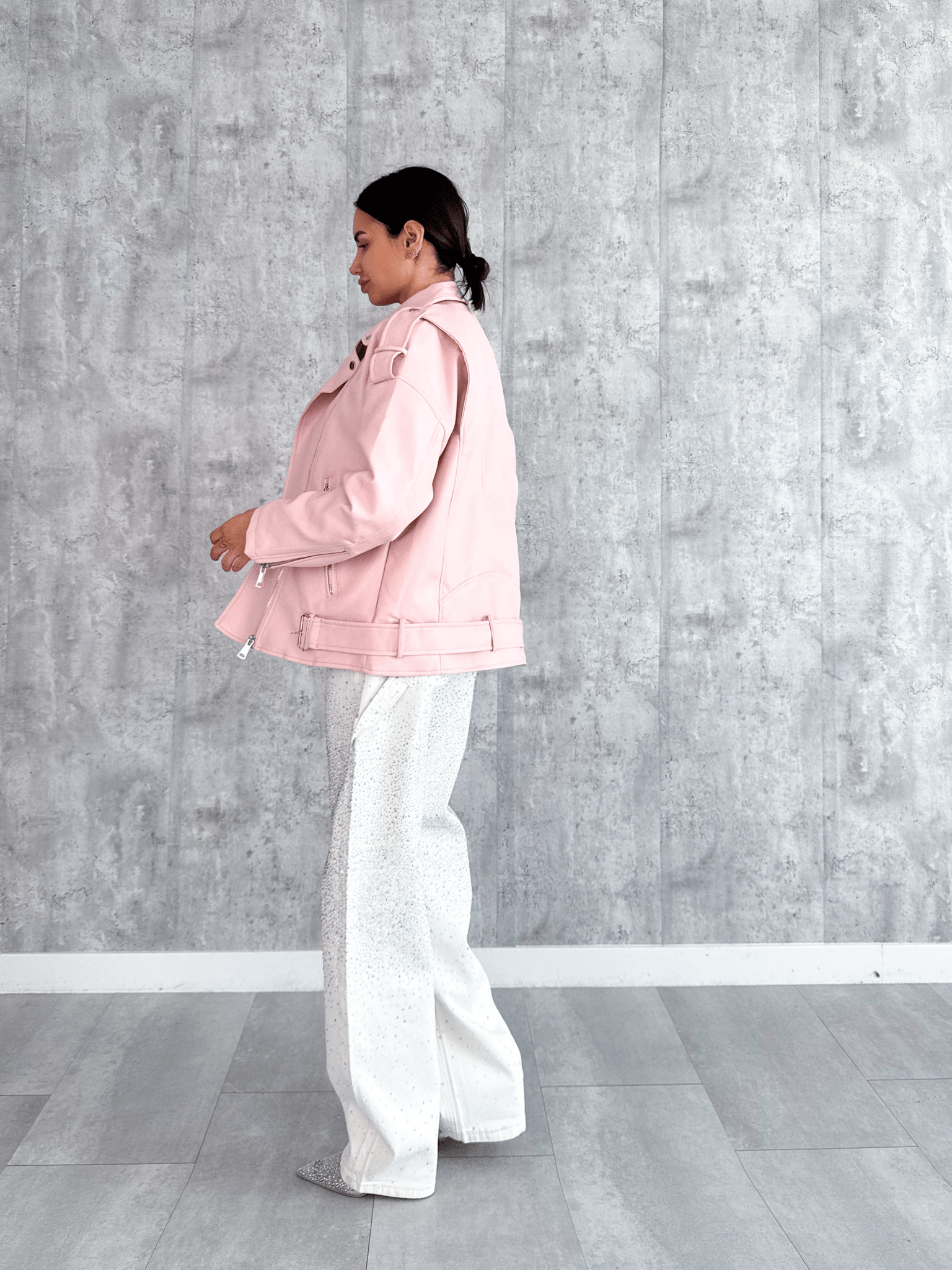 Jeans Baggy Diamonds - Bianco - SAINTH