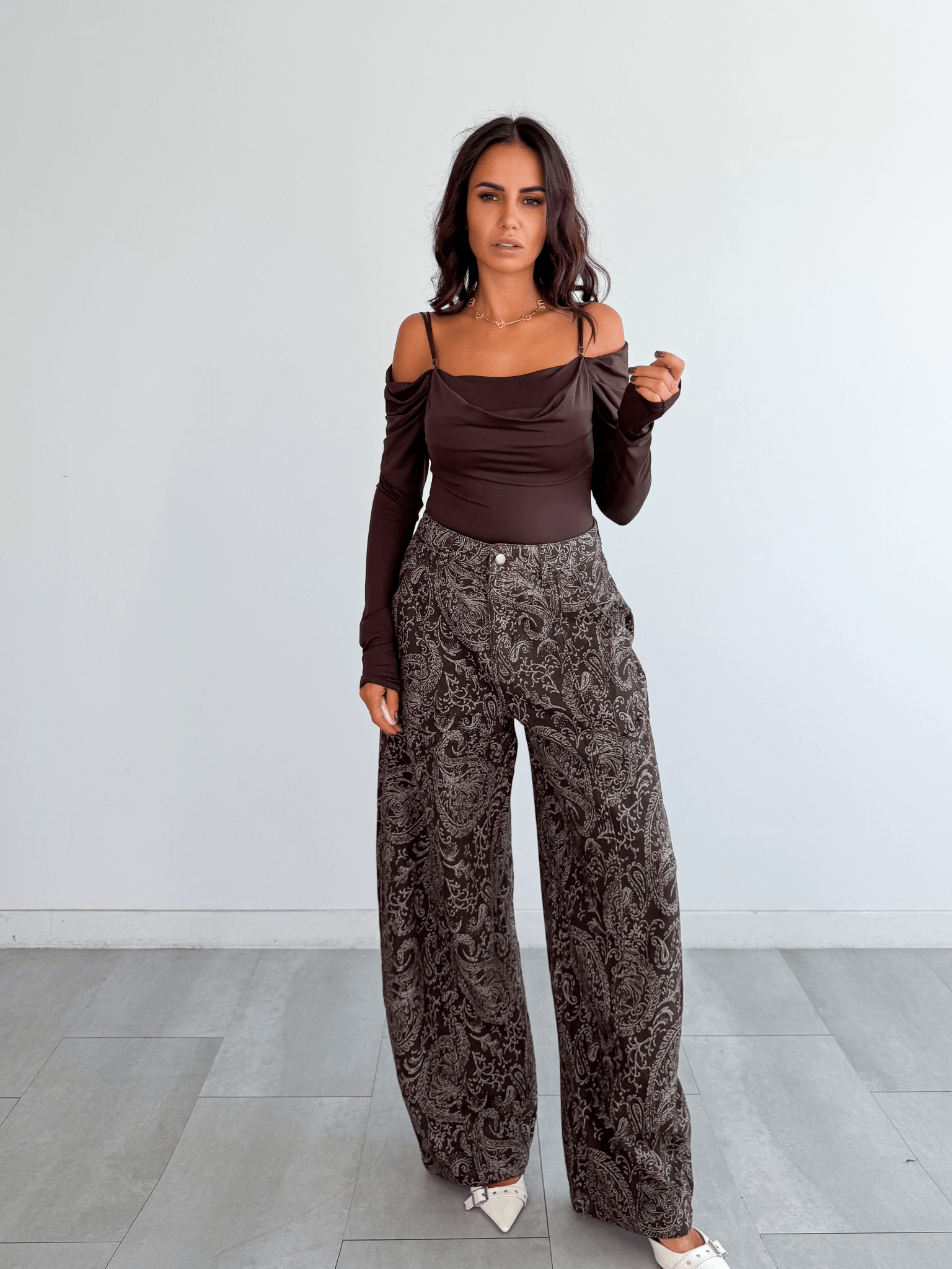 Maglietta Asimmetrica - Marrone - SAINTH