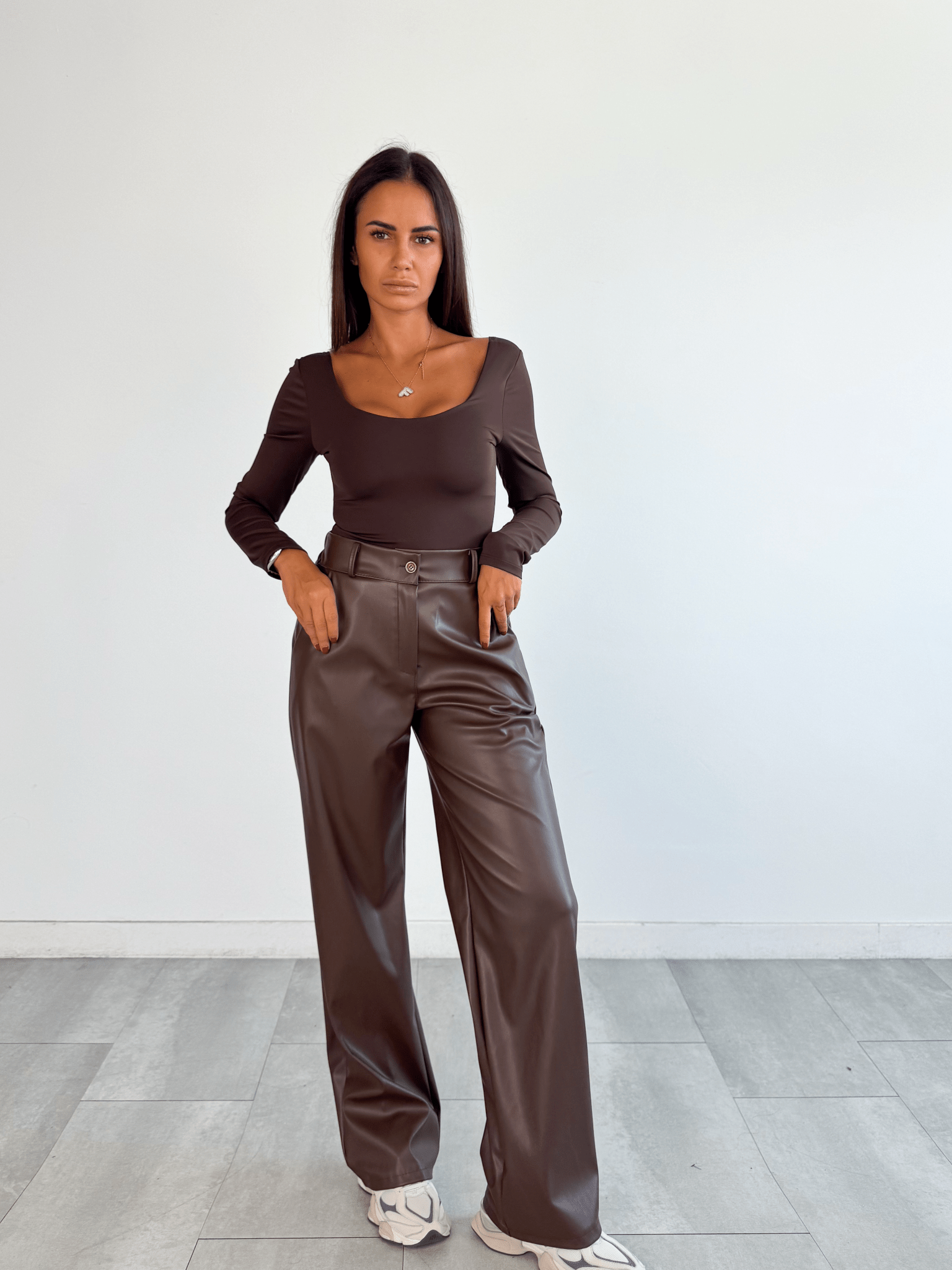 Pantalone Ecopelle - Marrone - SAINTH