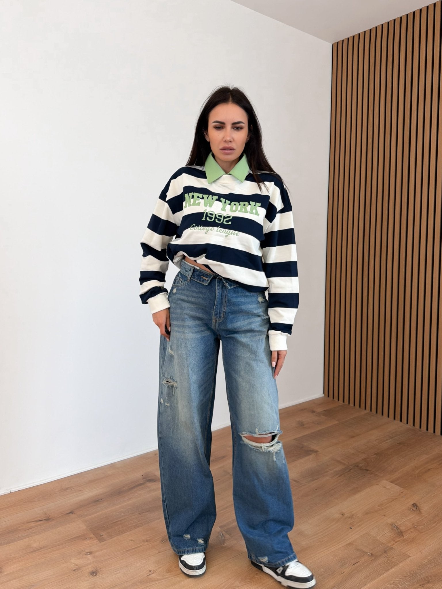 Felpa Colletto NY - Verde Mela - SAINTH