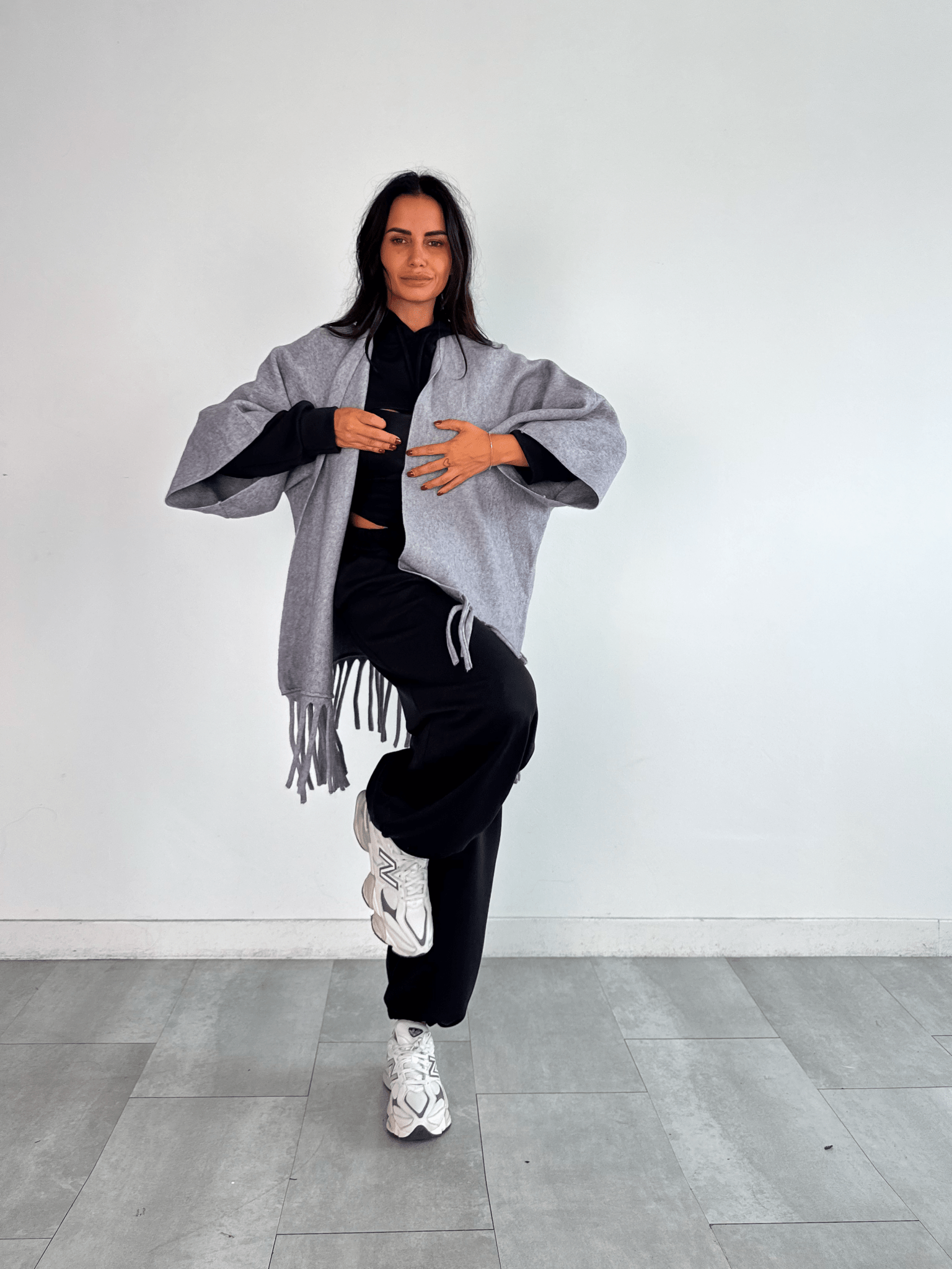 Cardigan Frange - Grigio - SAINTH