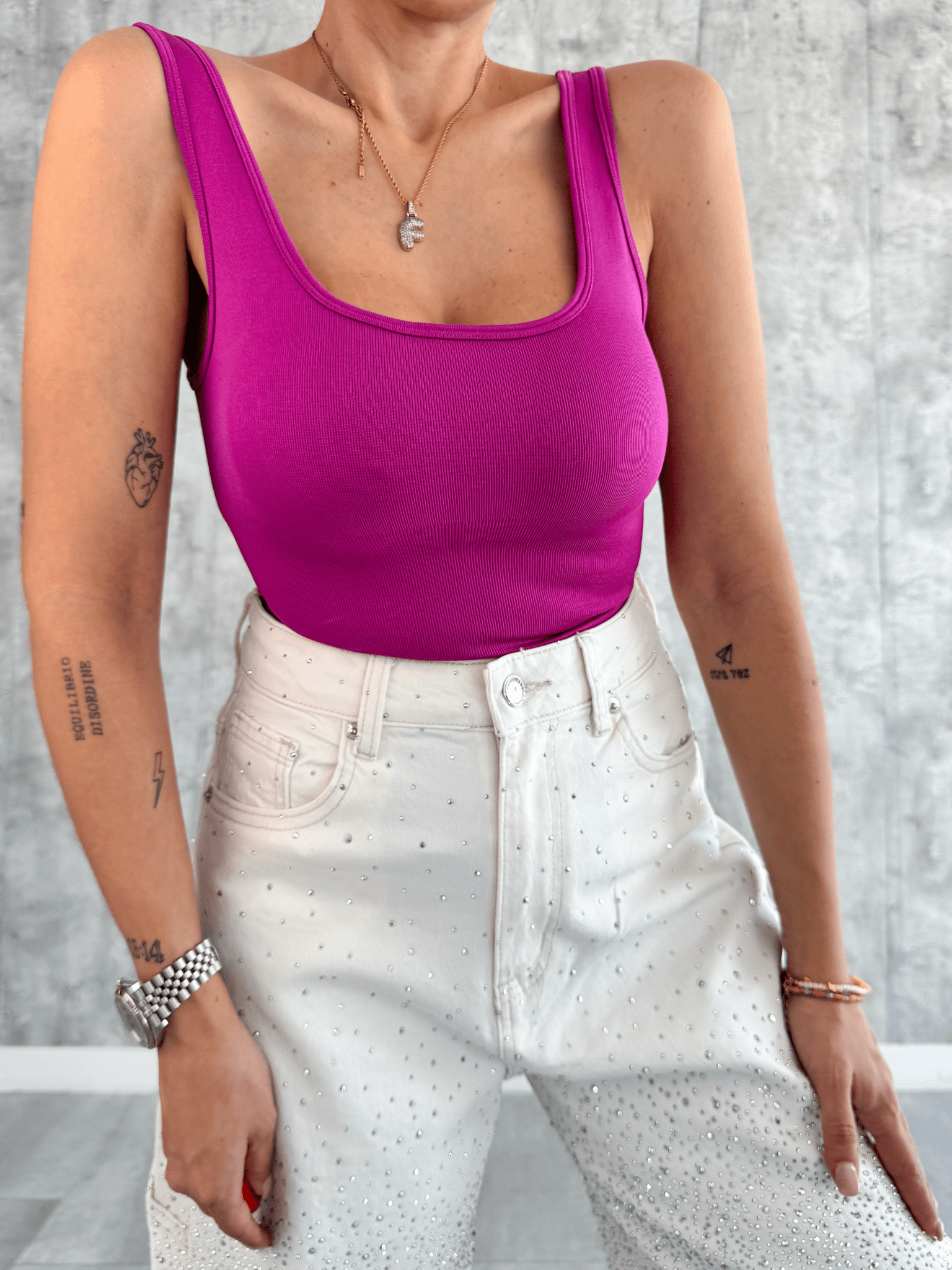 Jeans Baggy Diamonds - Bianco - SAINTH