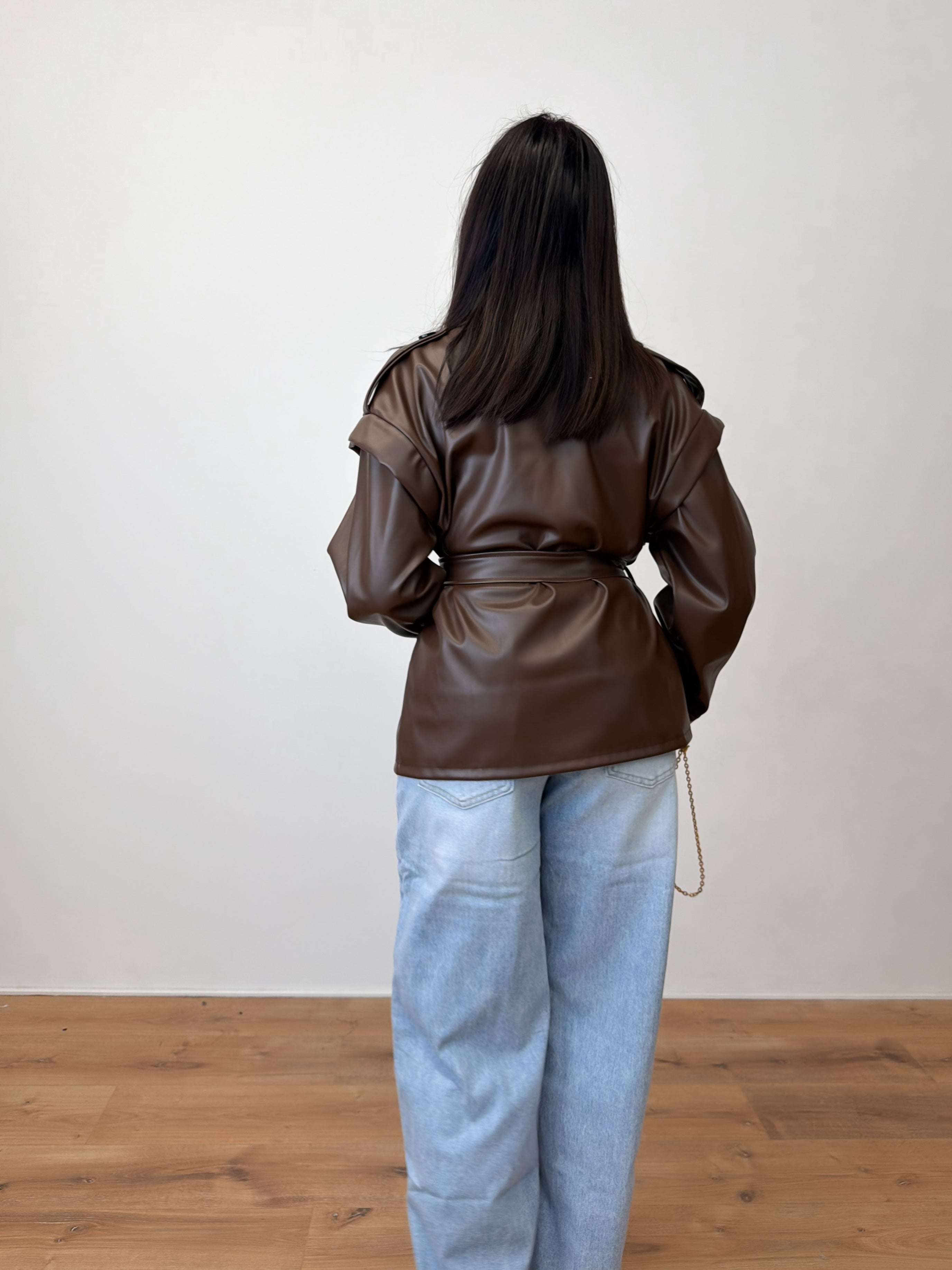 Cappotto Leather - Marrone