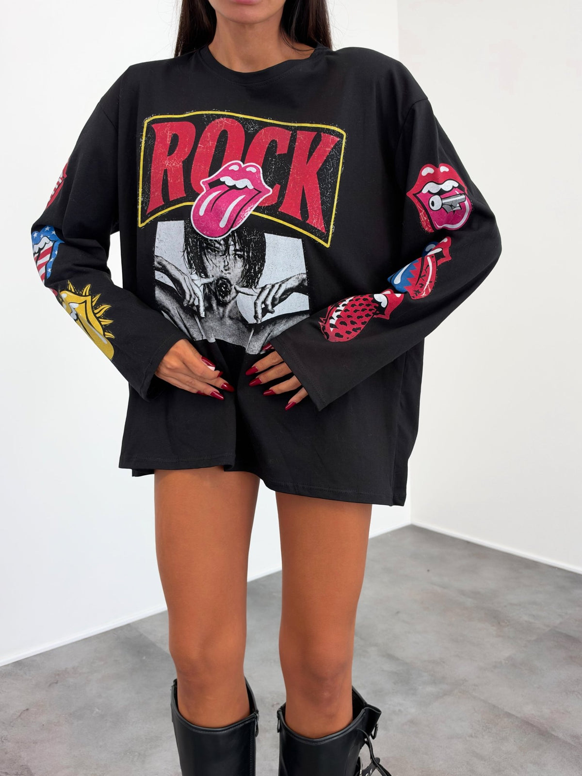 Maxi Maglia Rock - Nera - SAINTH
