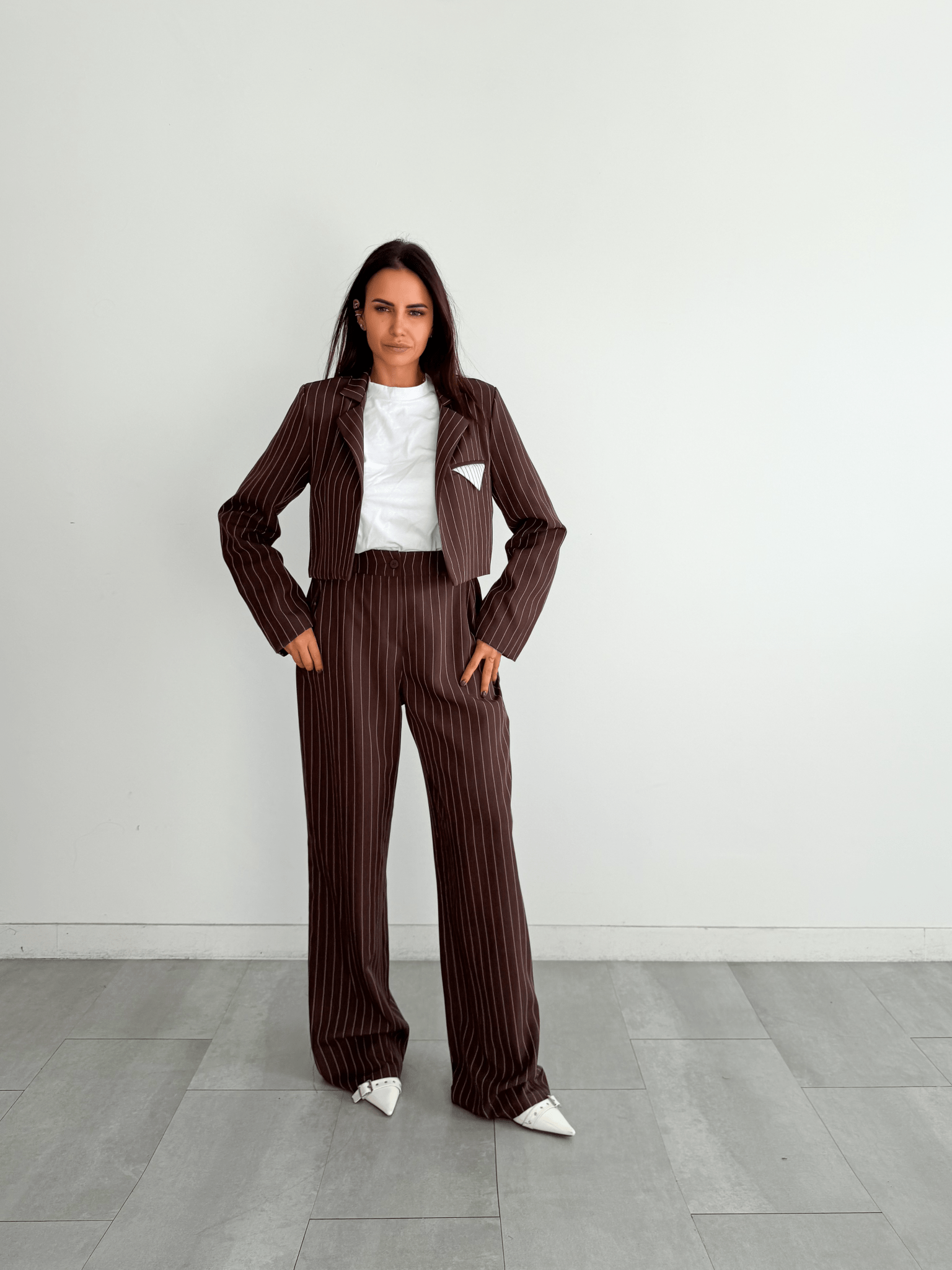 Completo Pocket Gessato - Marrone - SAINTH