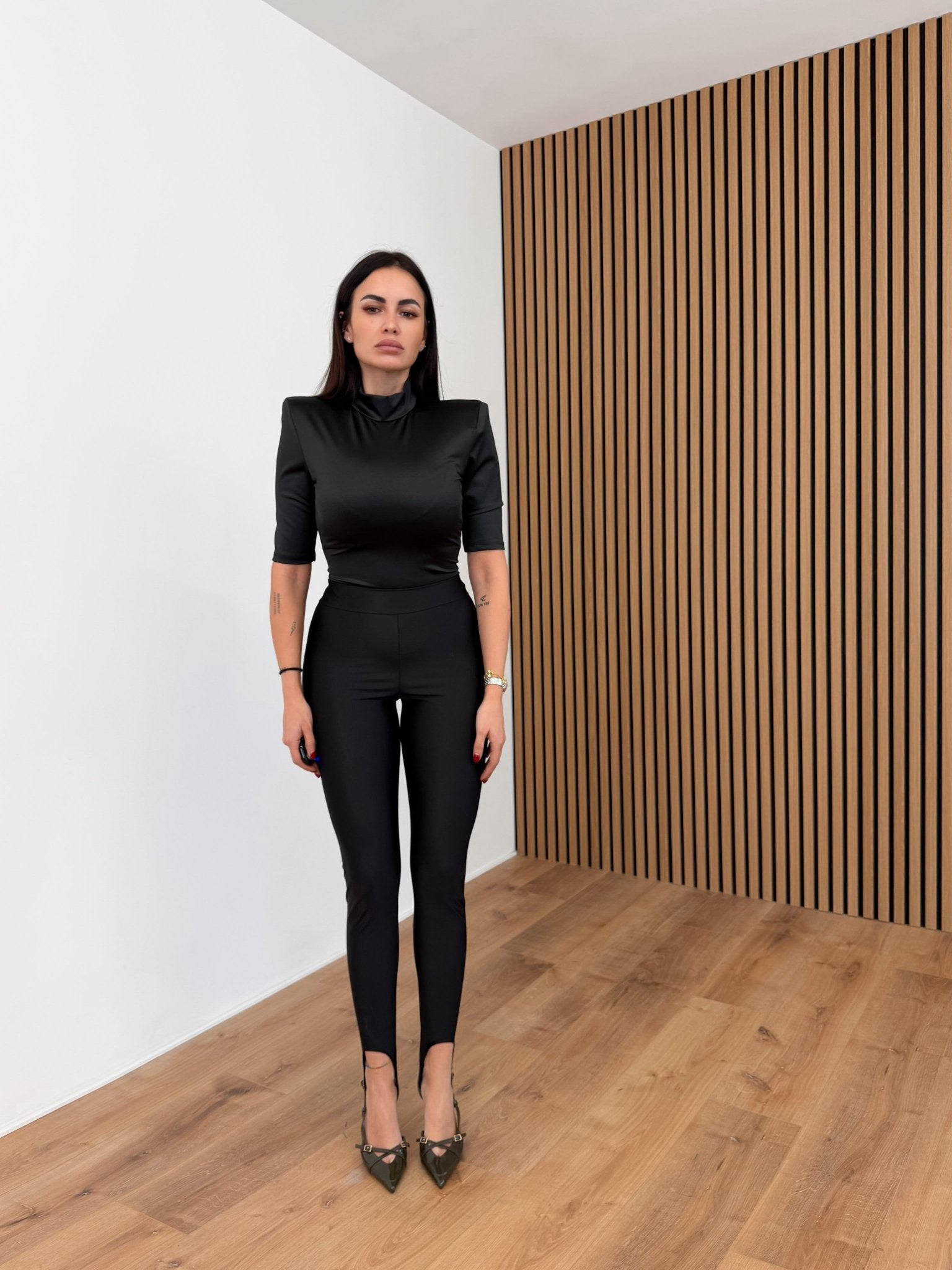 Leggings Metal Staffa - Nero - SAINTH