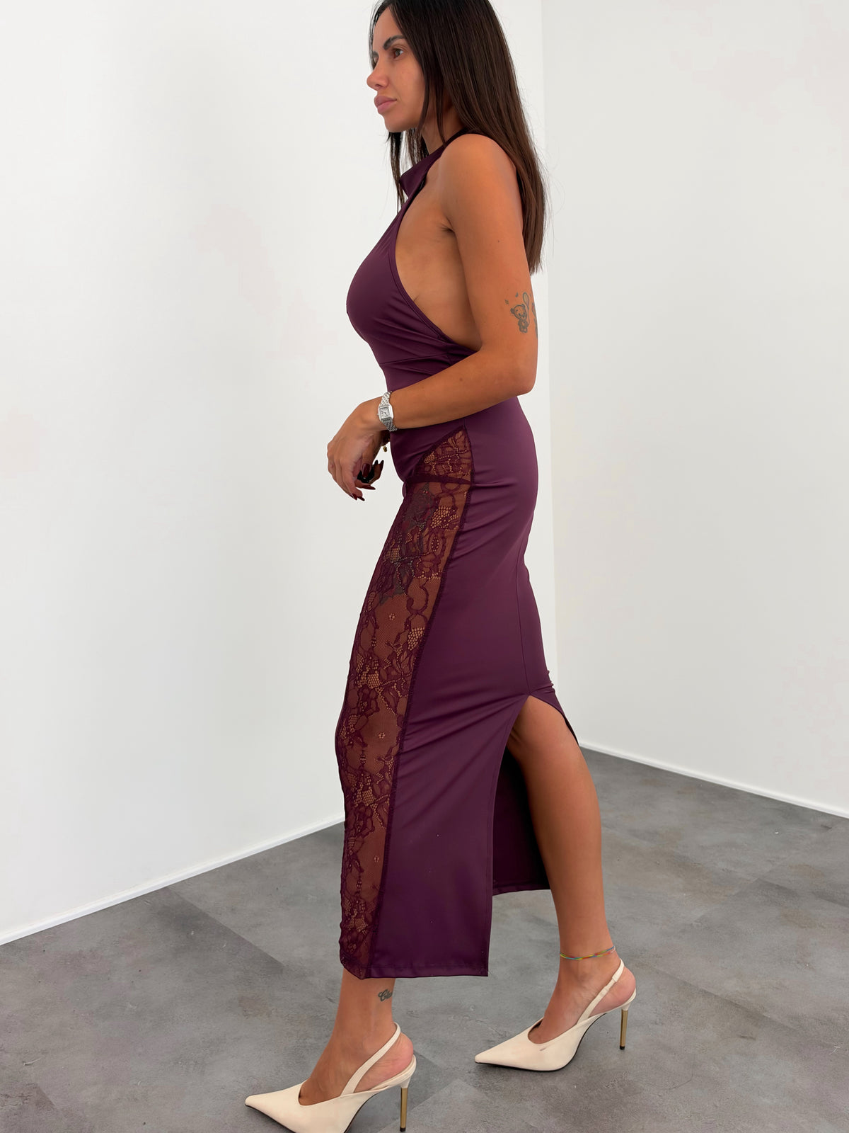 Abito Mesh - Bordeaux